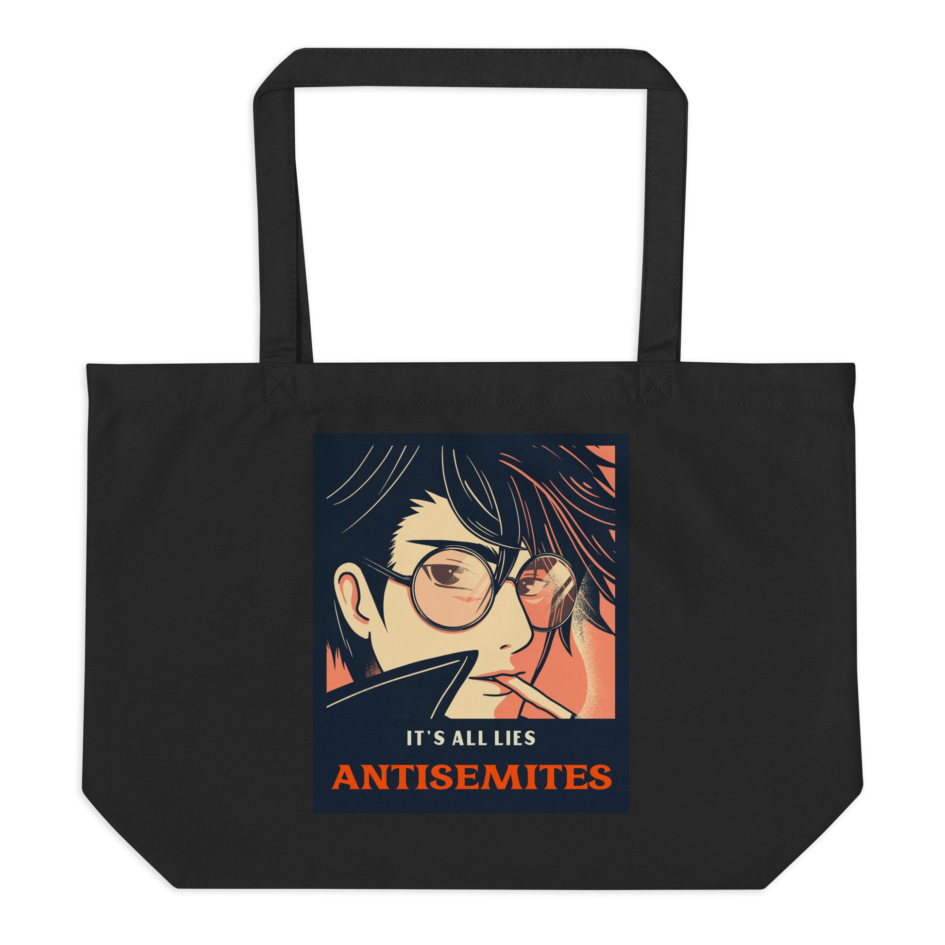 Anime Hero | Antisemitism | Large Organic Tote Bag