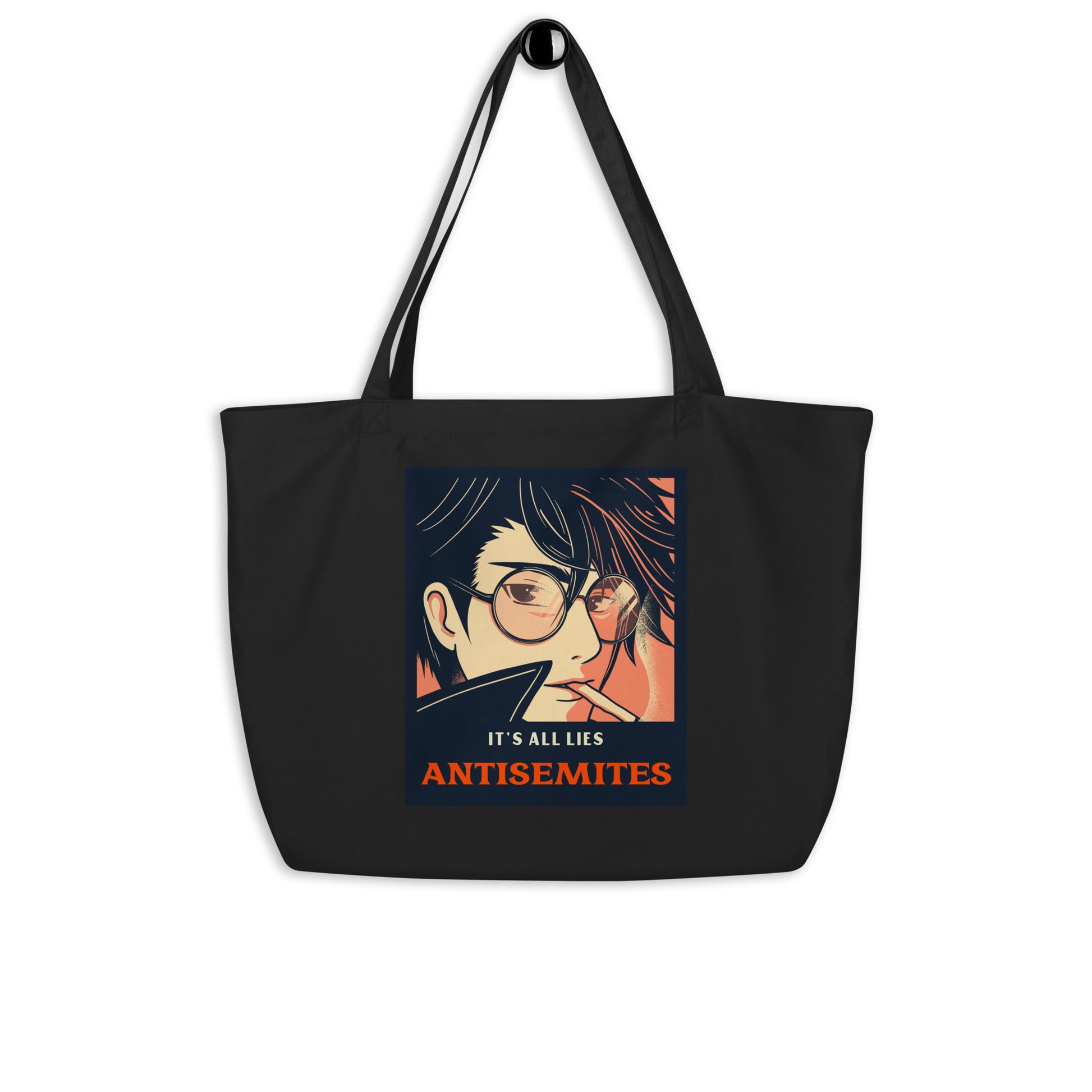 Anime Hero | Antisemitism | Large Organic Tote Bag