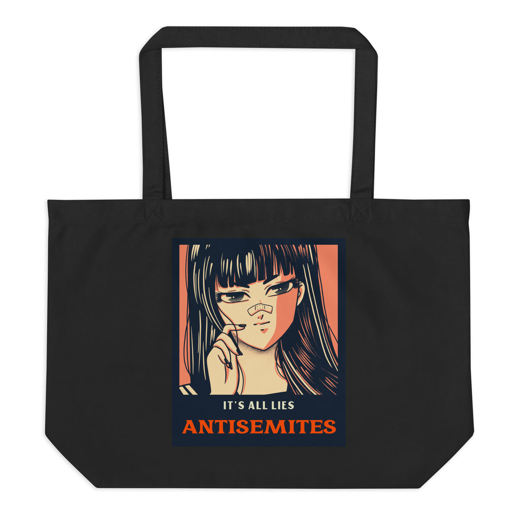 Anime Hero | Antisemitism | Large Organic Tote Bag Jouparty