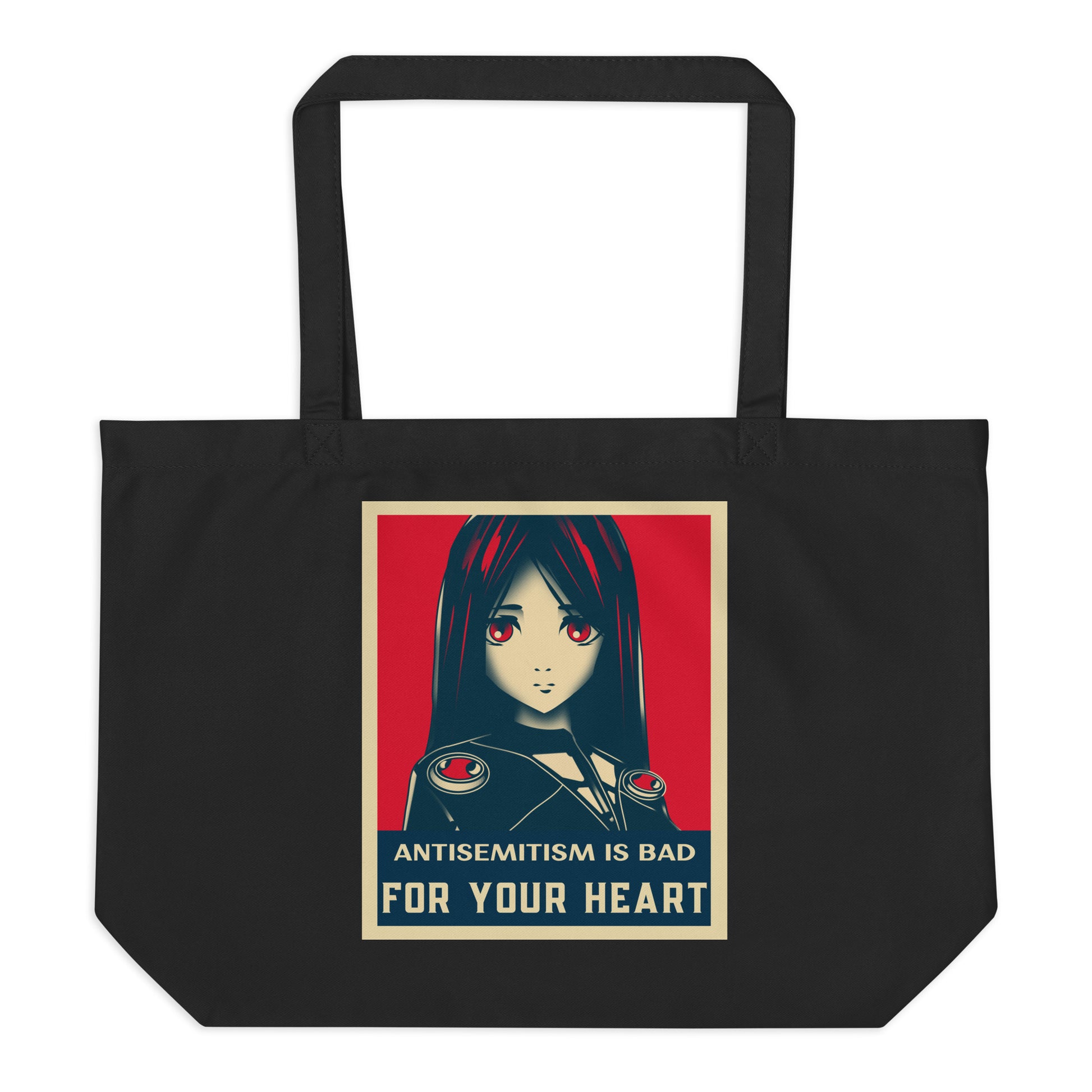 Anime Hero | Antisemitism | Large Organic Tote Bag