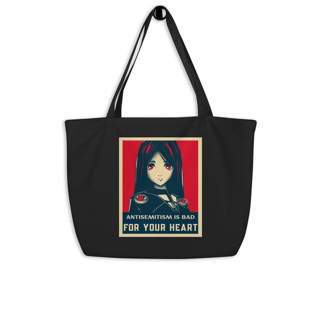 Anime Hero | Antisemitism | Large Organic Tote Bag