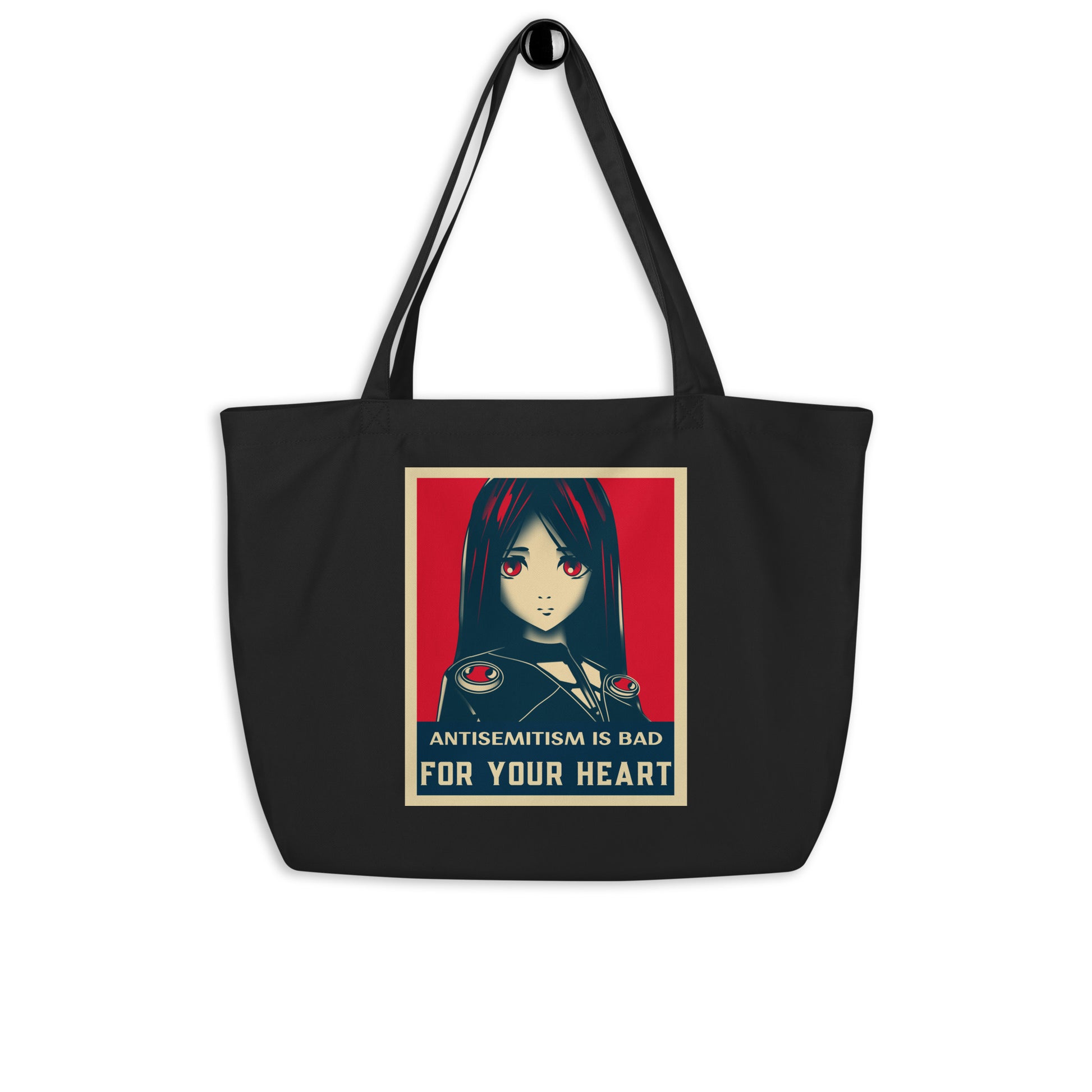 Anime Hero | Antisemitism | Large Organic Tote Bag