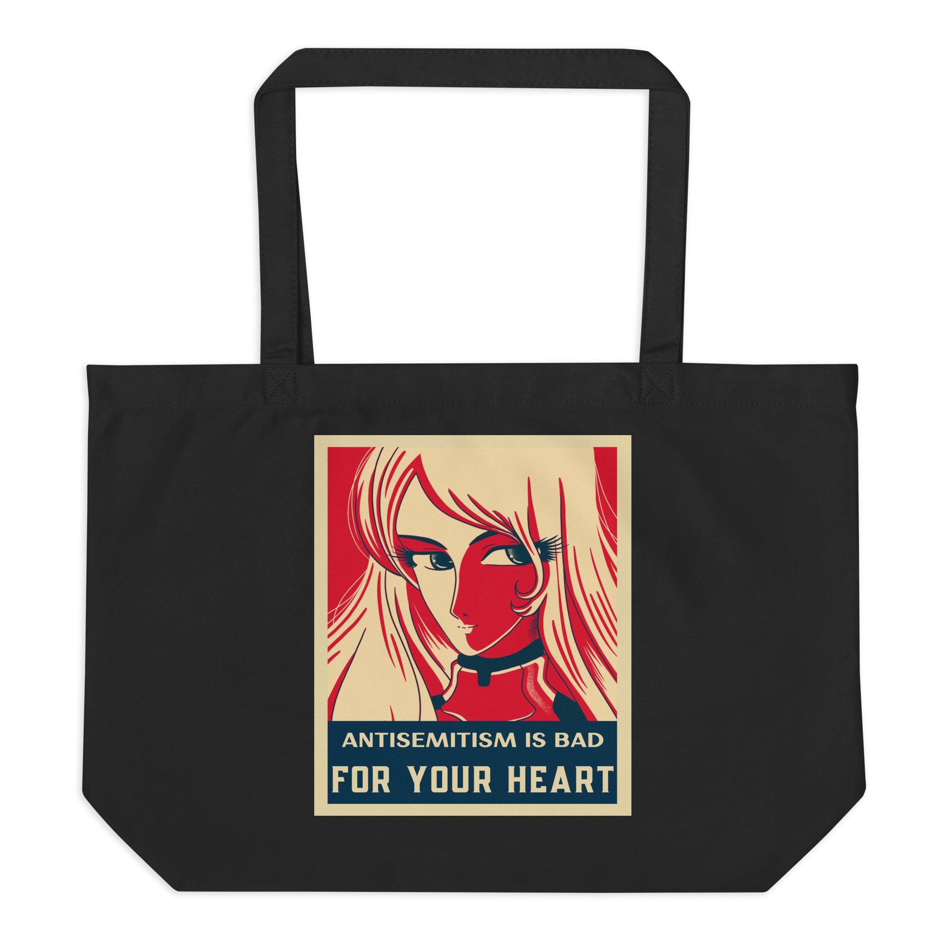 Anime Hero | Antisemitism | Large Organic Tote Bag Jouparty