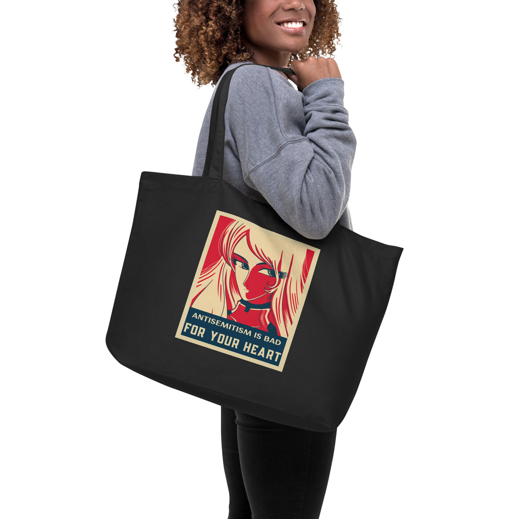 Anime Hero | Antisemitism | Large Organic Tote Bag Jouparty