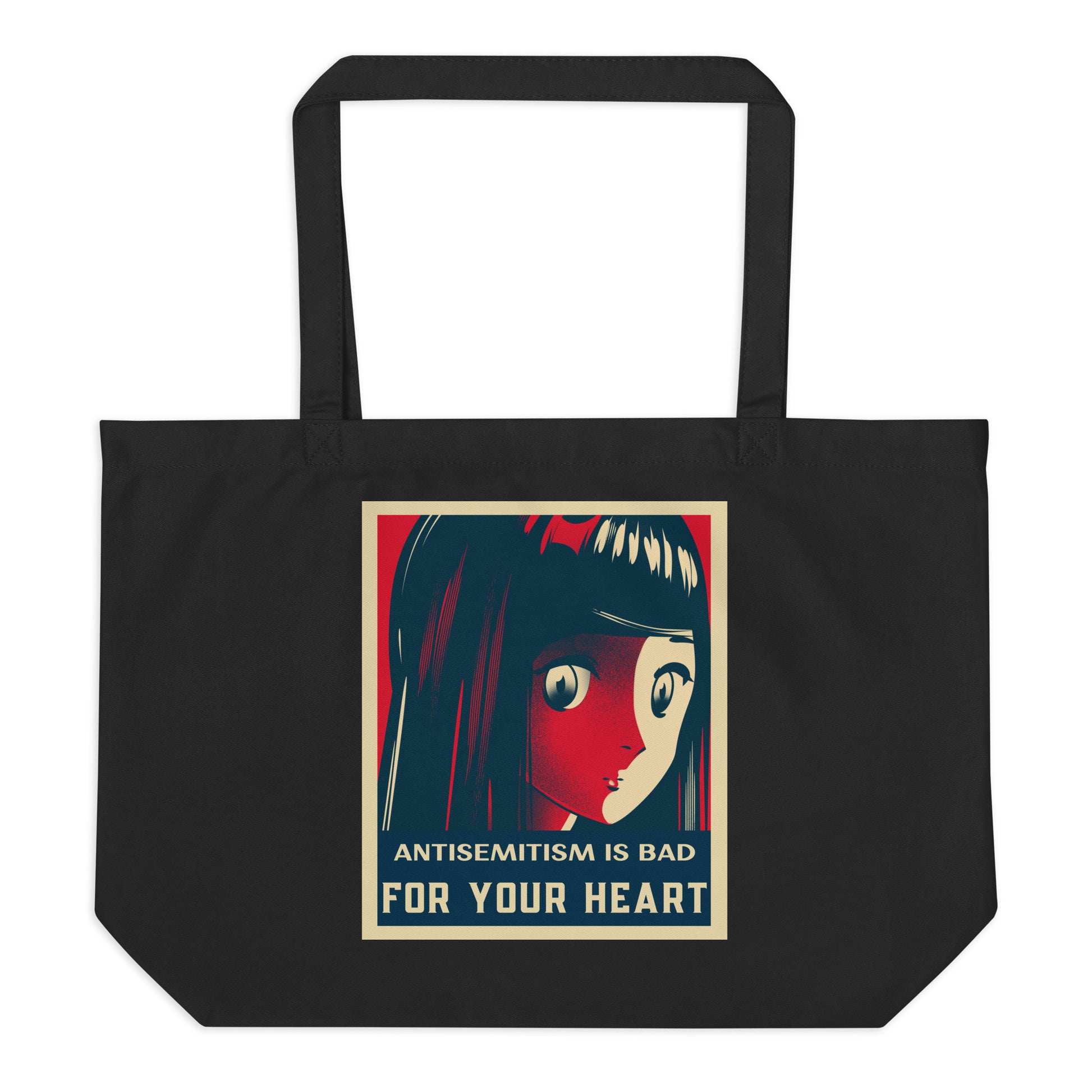 Anime Hero | Antisemitism | Large Organic Tote Bag Jouparty