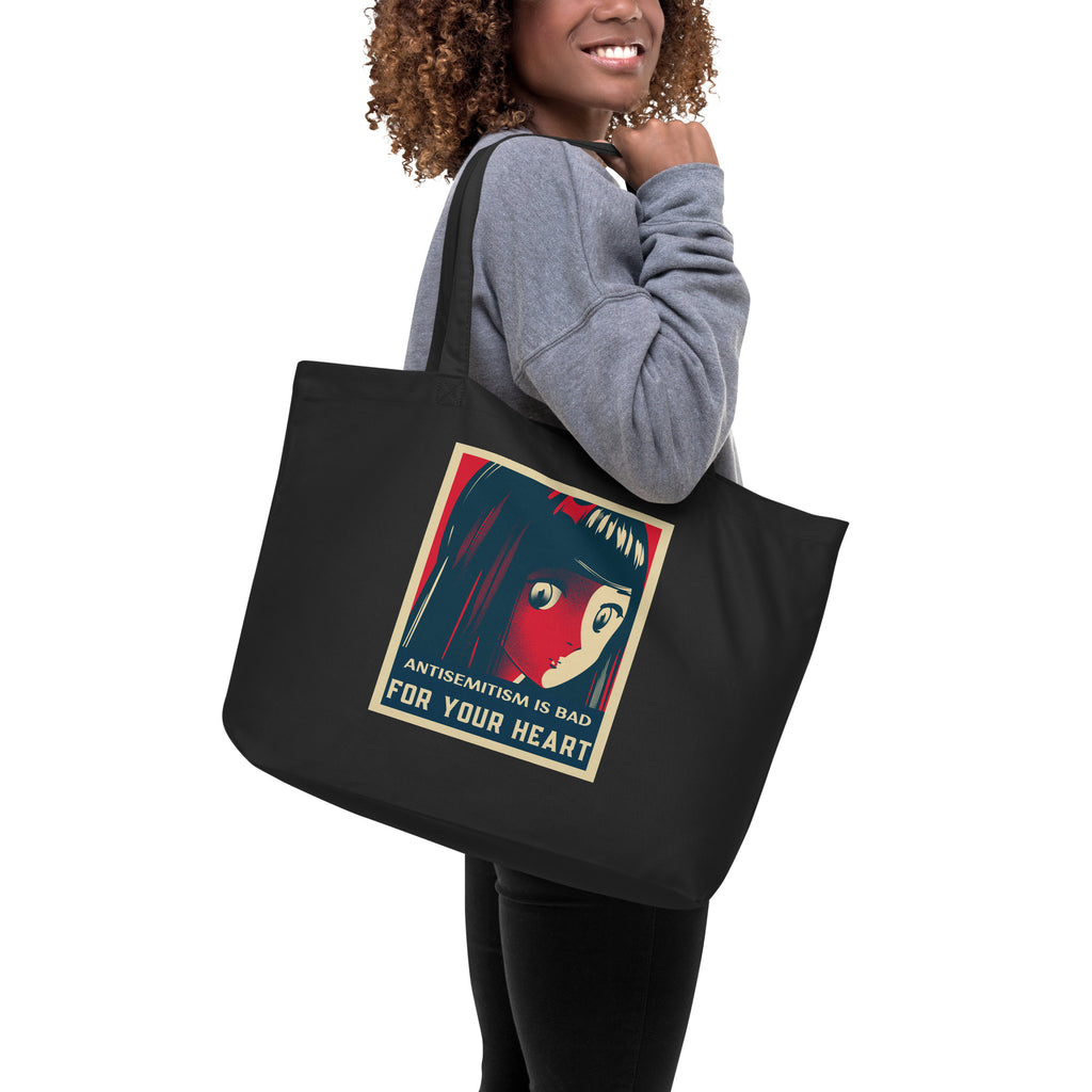 Anime Hero | Antisemitism | Large Organic Tote Bag Jouparty