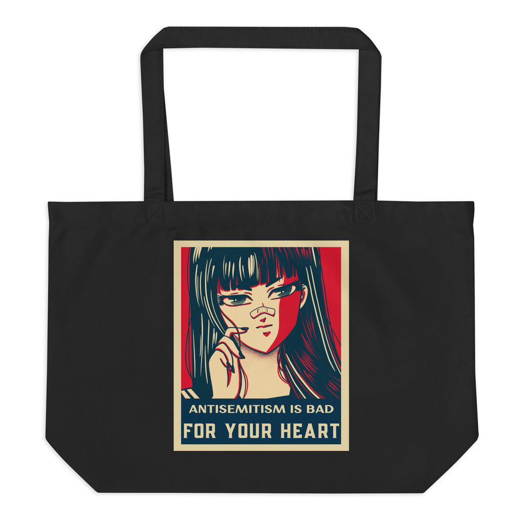 Anime Hero | Antisemitism | Large Organic Tote Bag Jouparty