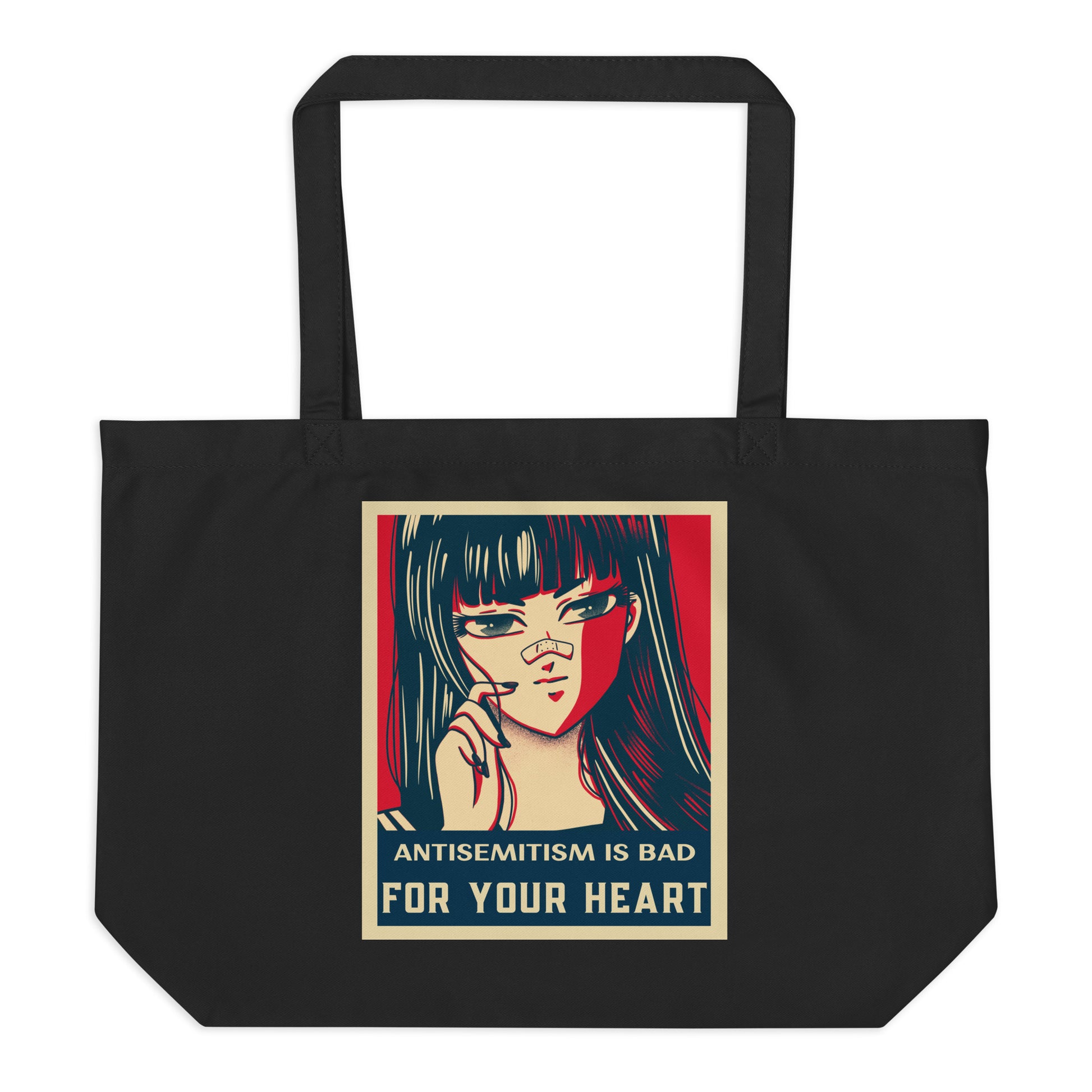 Anime Hero | Antisemitism | Large Organic Tote Bag Jouparty