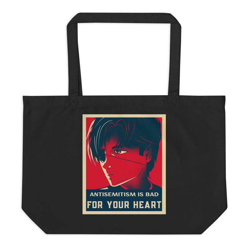 Anime Hero | Antisemitism | Large Organic Tote Bag