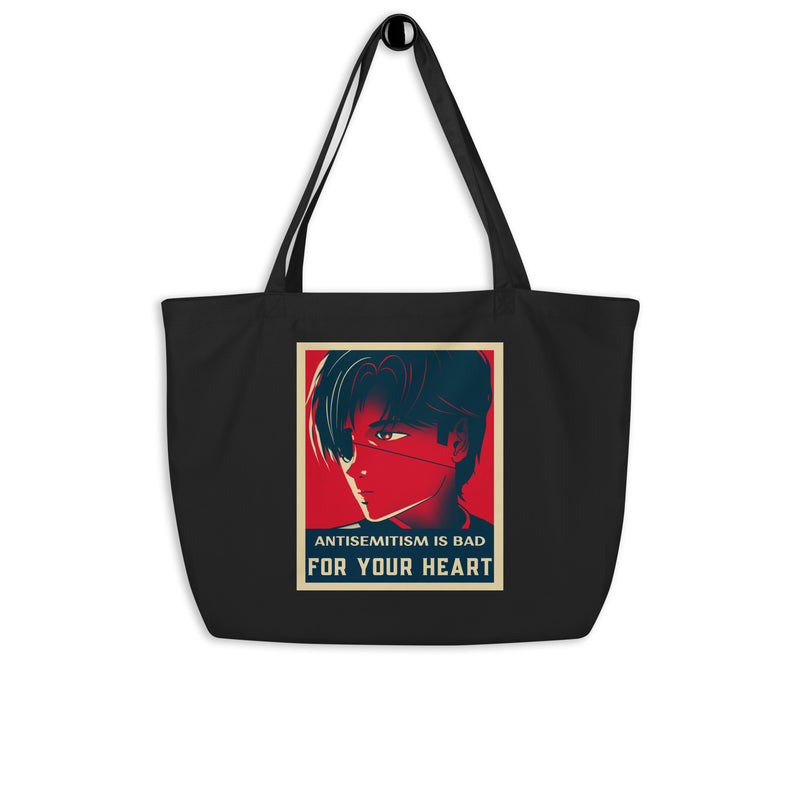 Anime Hero | Antisemitism | Large Organic Tote Bag