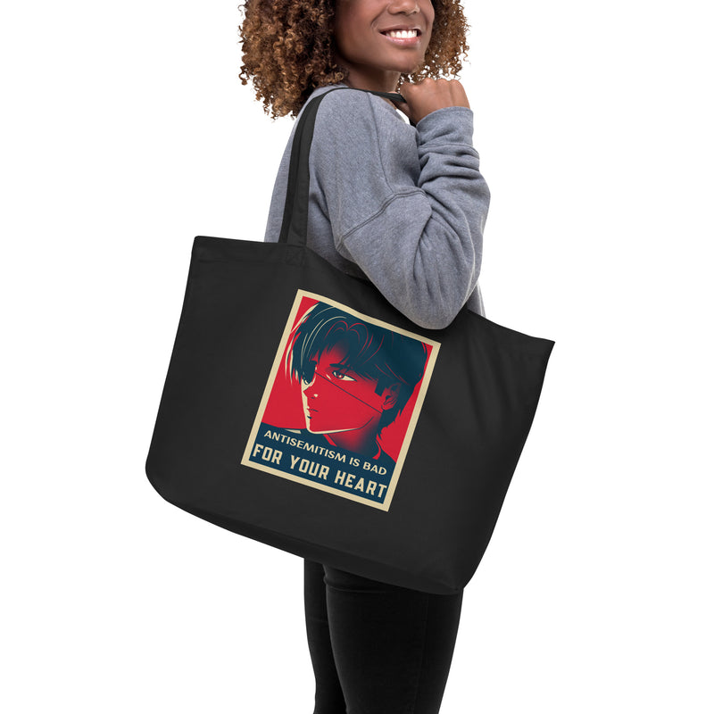 Anime Hero | Antisemitism | Large Organic Tote Bag