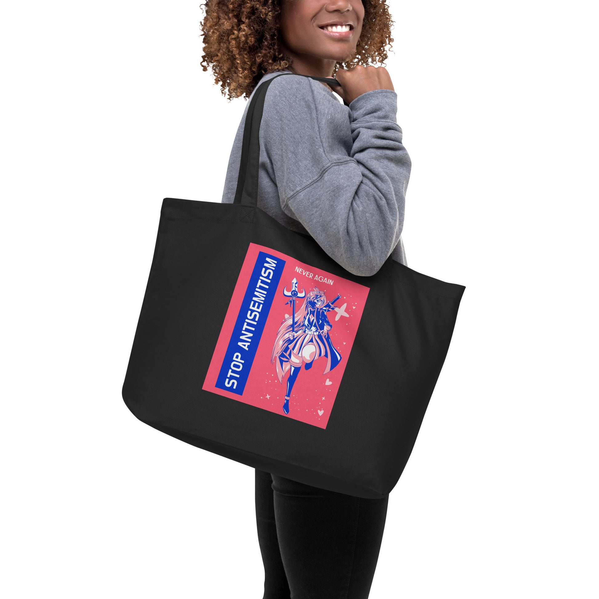Girl Book | Antisemitism | Large Organic Tote Bag Jouparty