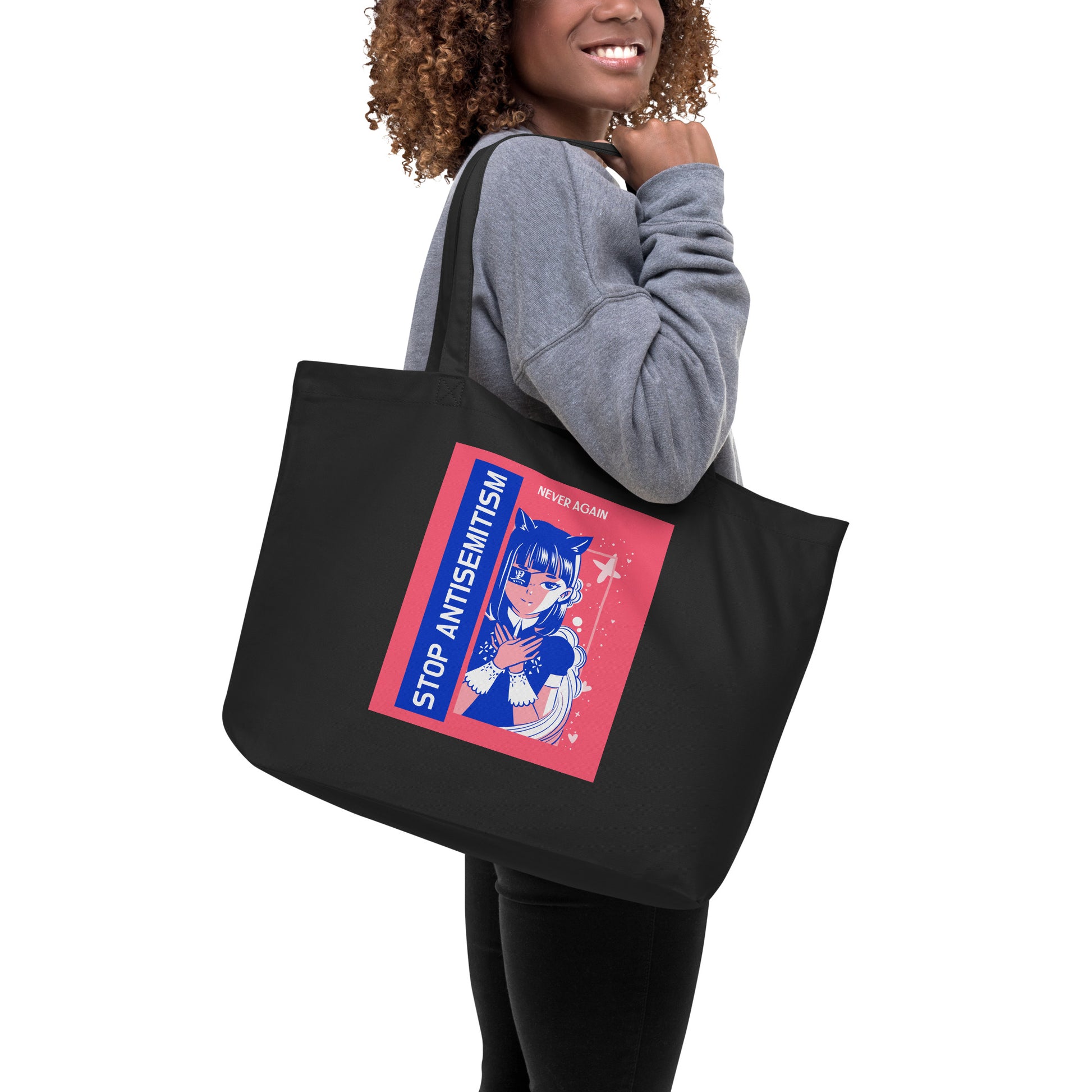 Girl Book | Antisemitism | Large Organic Tote Bag Jouparty