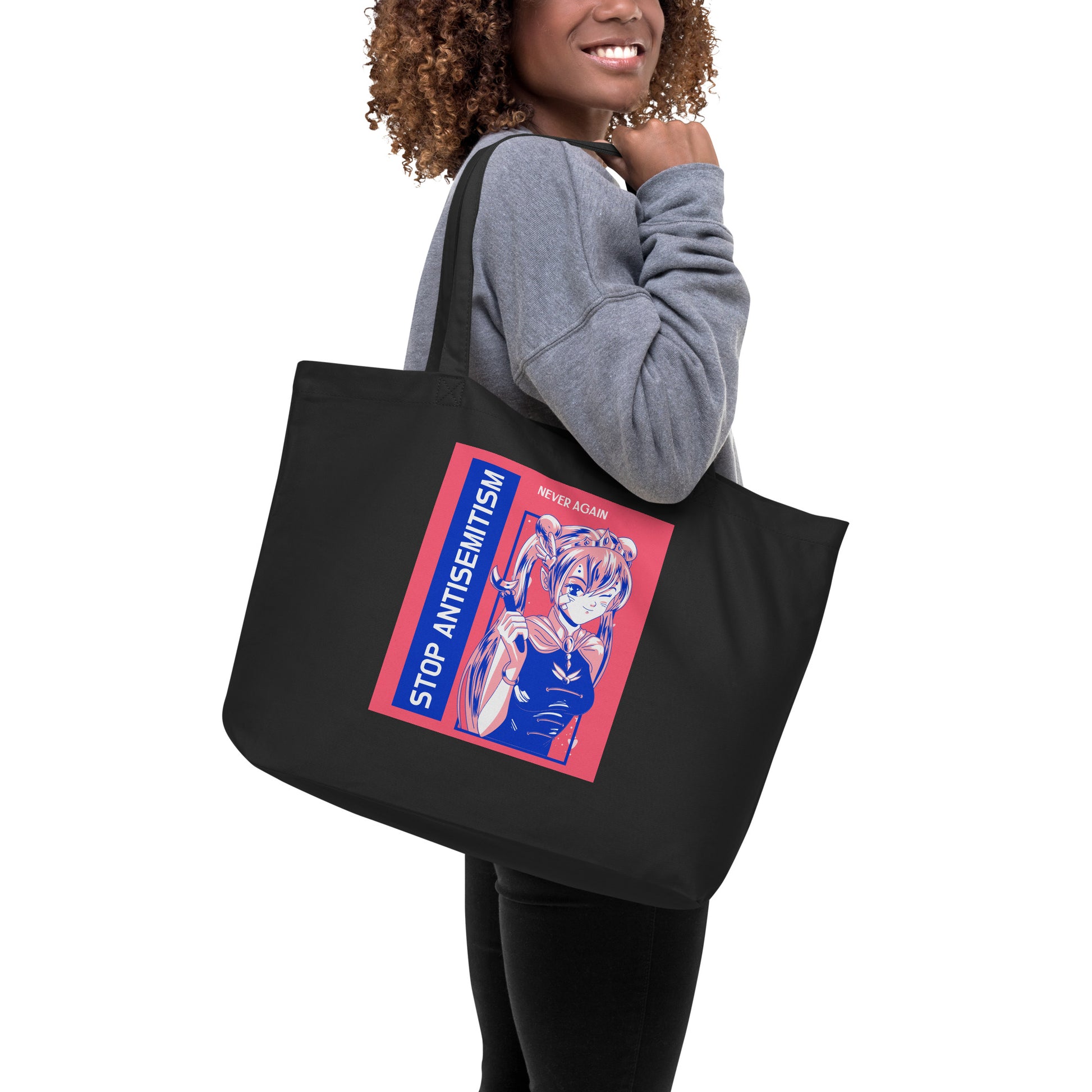 Girl Book | Antisemitism | Large Organic Tote Bag Jouparty