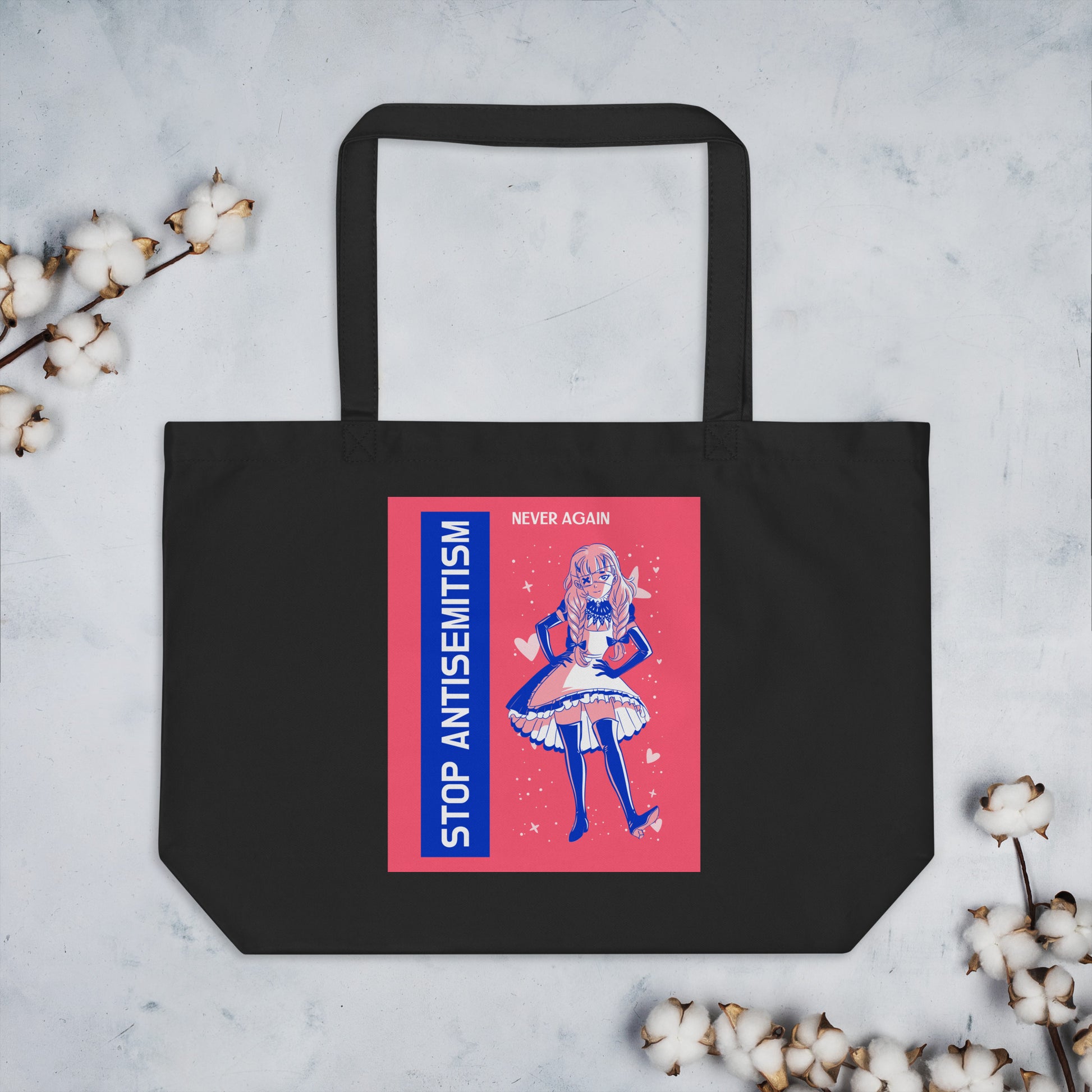 Girl Book | Antisemitism | Large Organic Tote Bag Jouparty