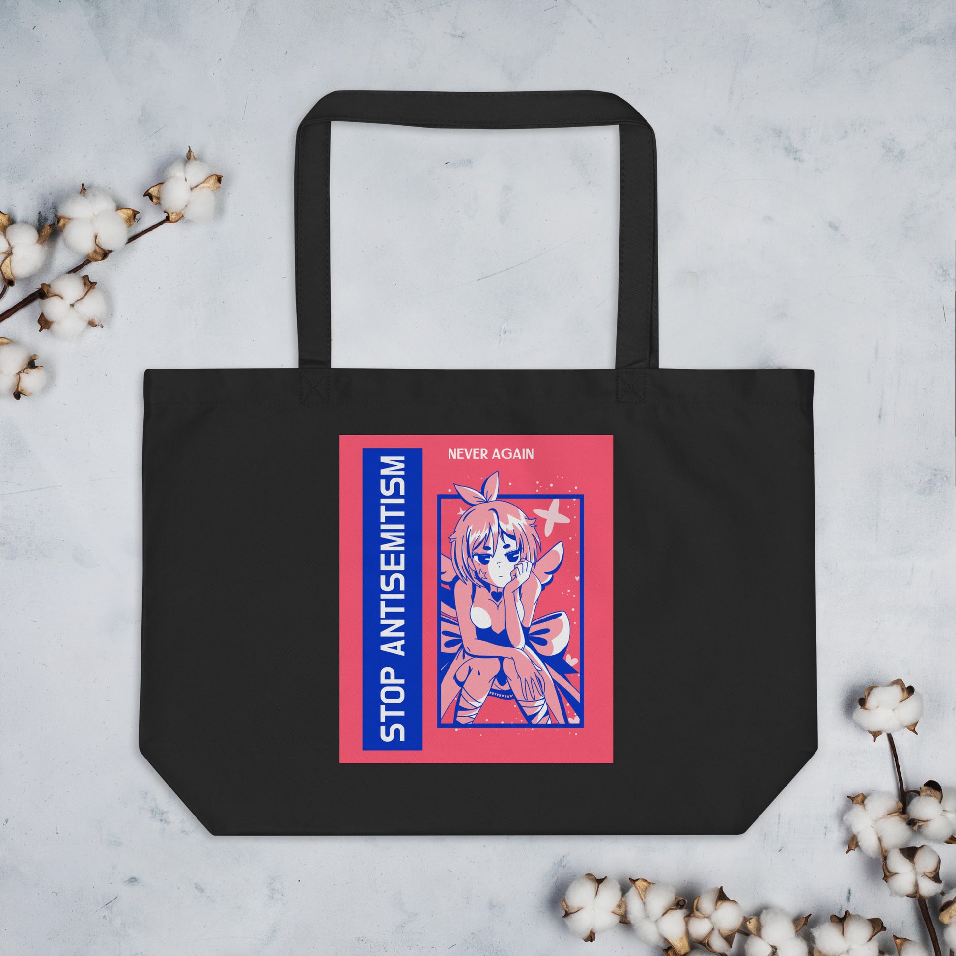 Girl Book | Antisemitism | Large Organic Tote Bag Jouparty