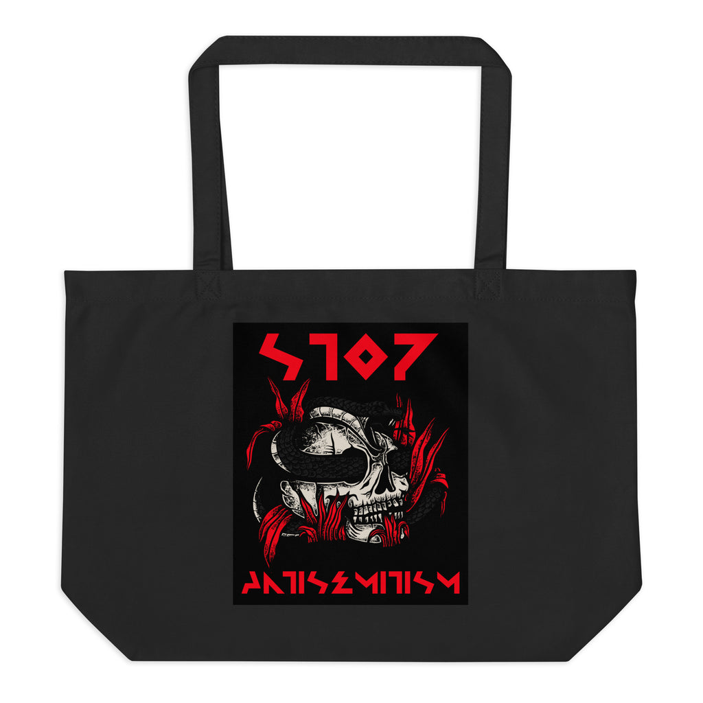 Red Fight | Antisemitism | Large Organic Tote Bag Jouparty