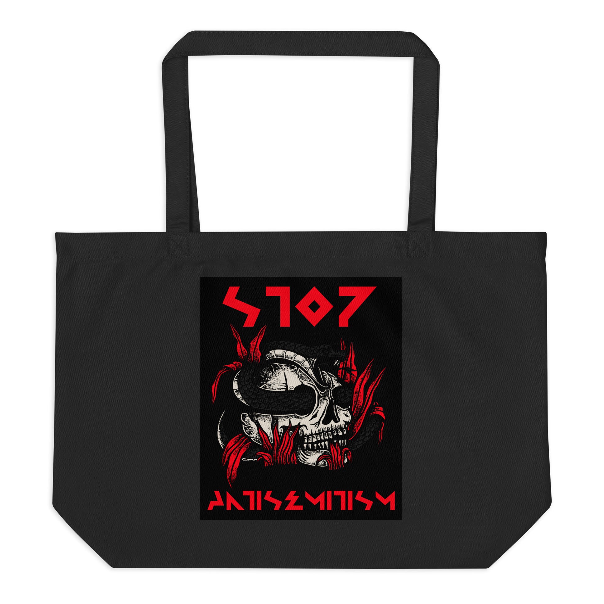 Red Fight | Antisemitism | Large Organic Tote Bag Jouparty