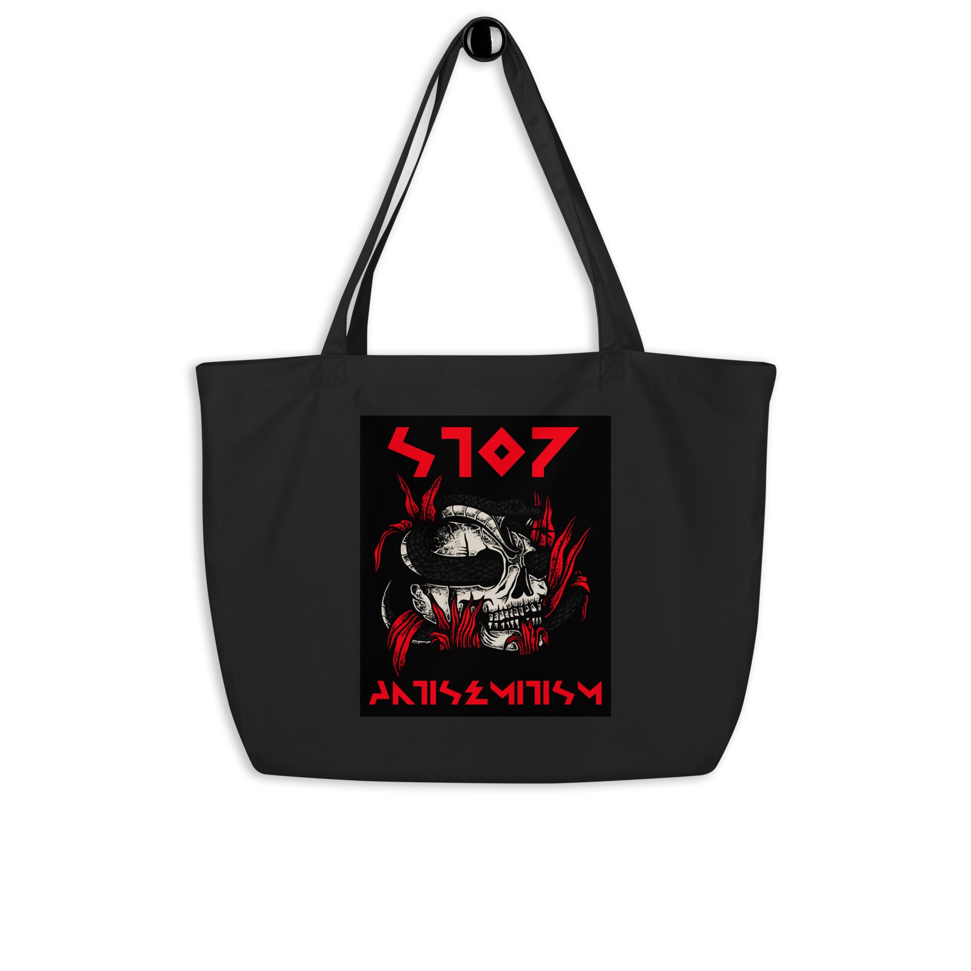 Red Fight | Antisemitism | Large Organic Tote Bag Jouparty