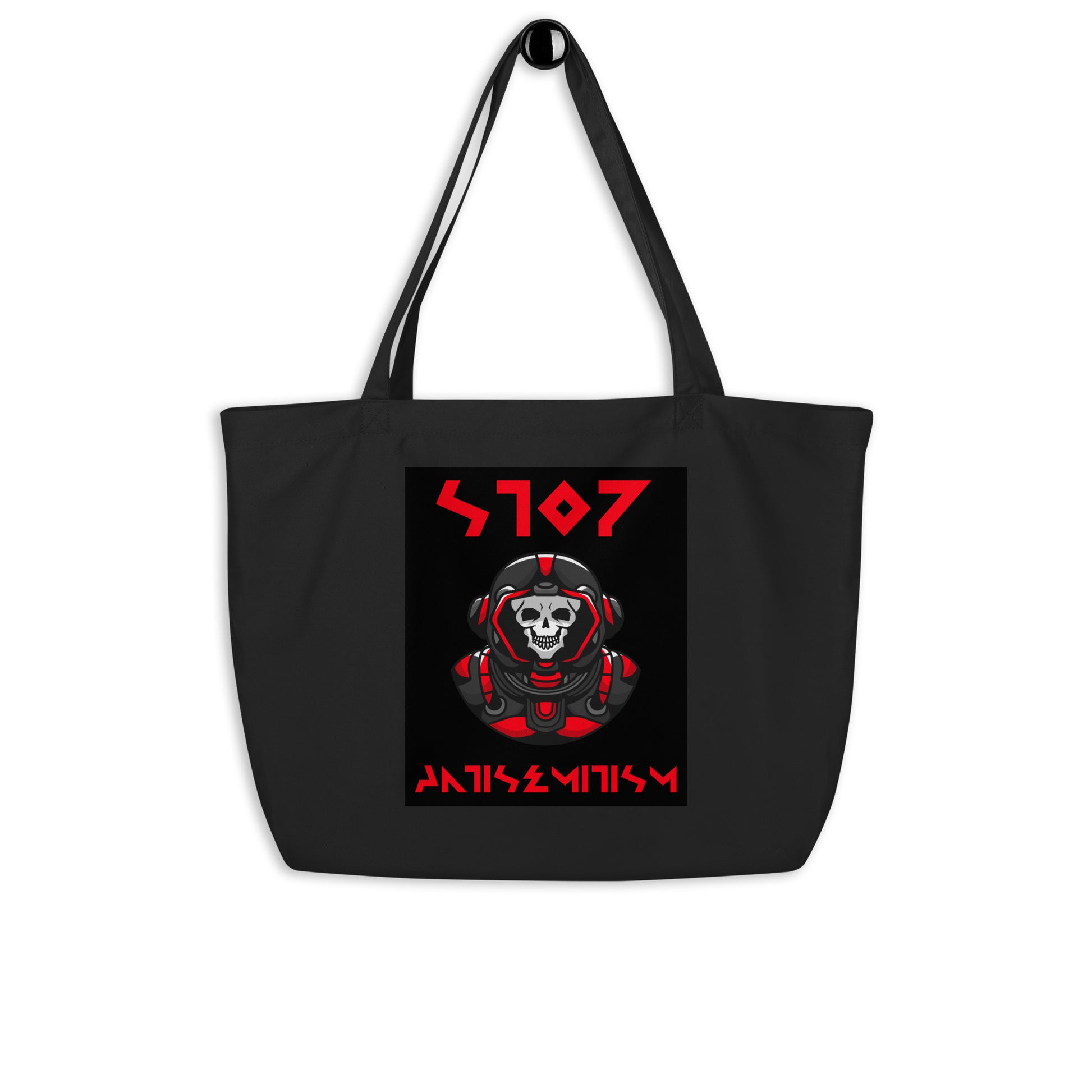 Red Fight | Antisemitism | Large Organic Tote Bag Jouparty