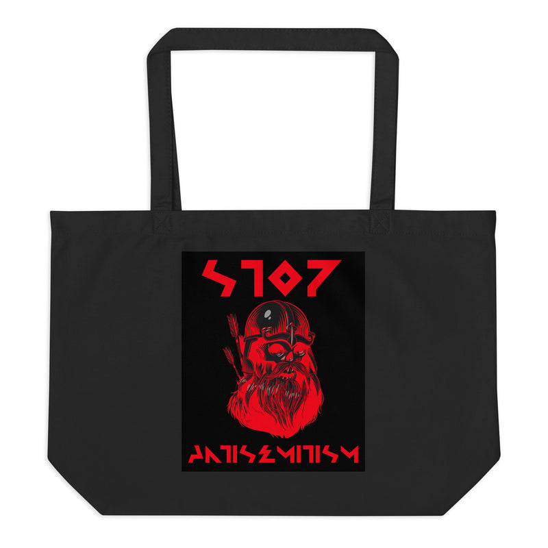 Red Fight | Antisemitism | Large Organic Tote Bag