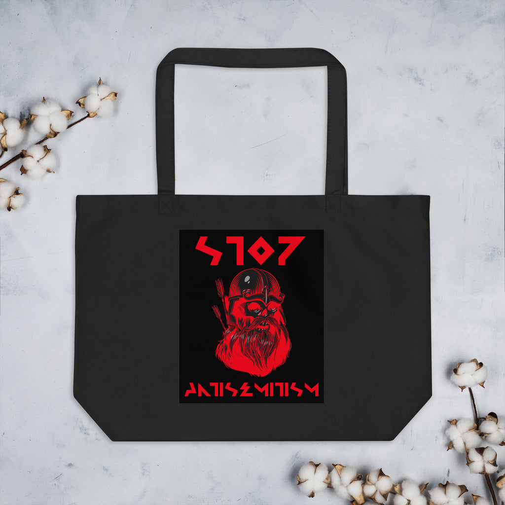 Red Fight | Antisemitism | Large Organic Tote Bag