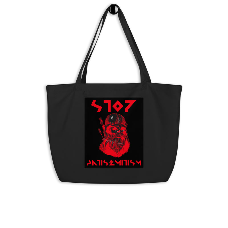 Red Fight | Antisemitism | Large Organic Tote Bag