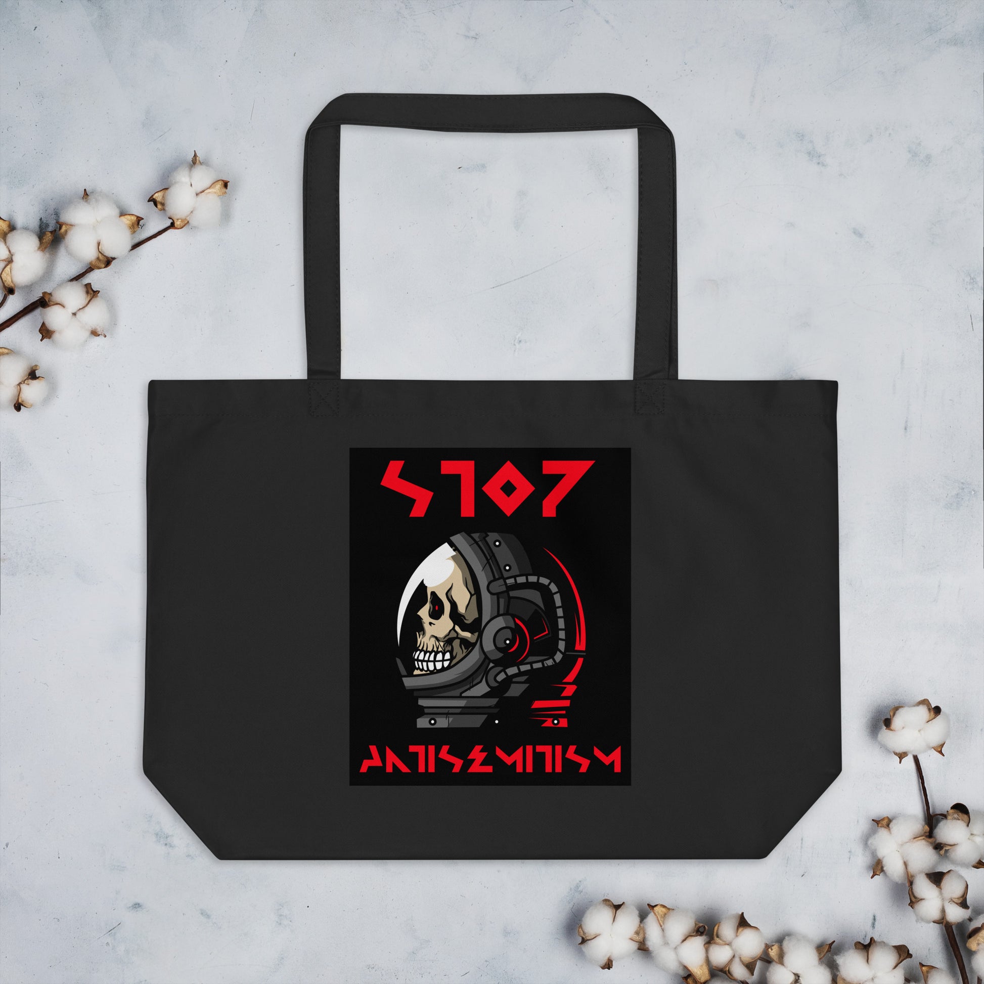 Red Fight | Antisemitism | Large Organic Tote Bag Jouparty