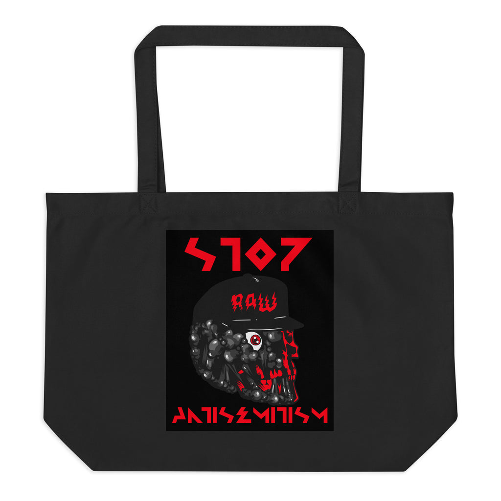 Red Fight | Antisemitism | Large Organic Tote Bag Jouparty