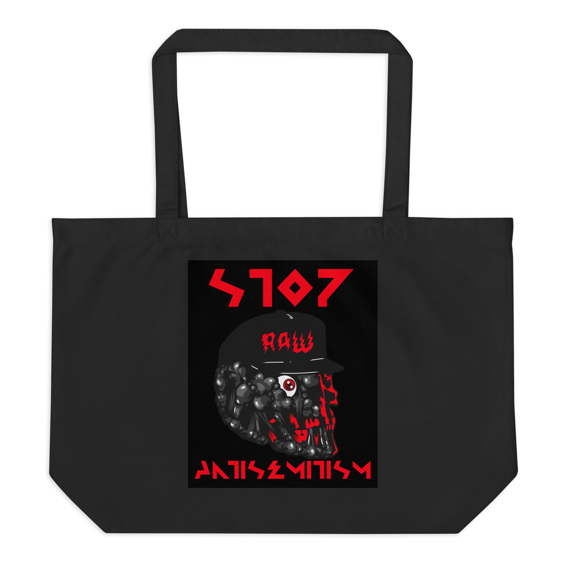 Red Fight | Antisemitism | Large Organic Tote Bag Jouparty