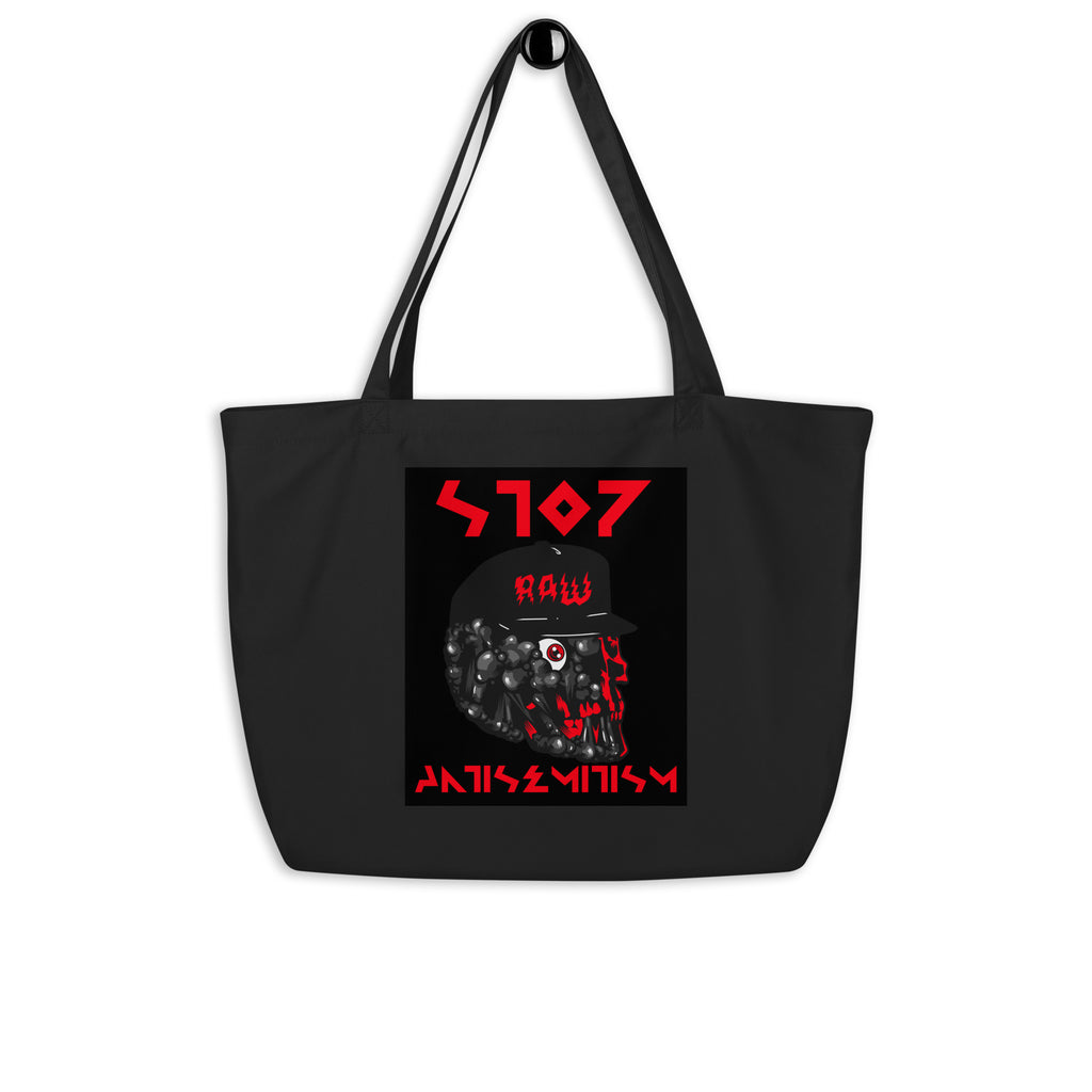 Red Fight | Antisemitism | Large Organic Tote Bag Jouparty