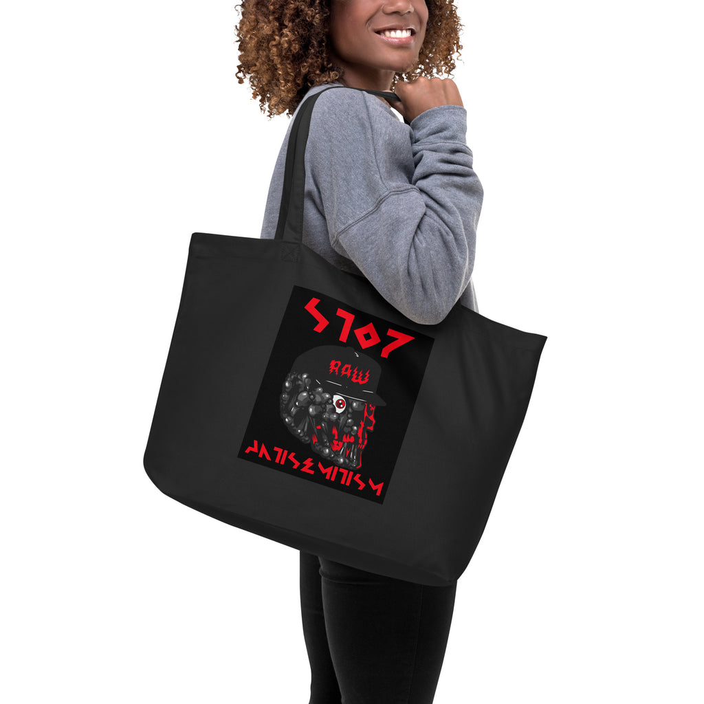 Red Fight | Antisemitism | Large Organic Tote Bag Jouparty