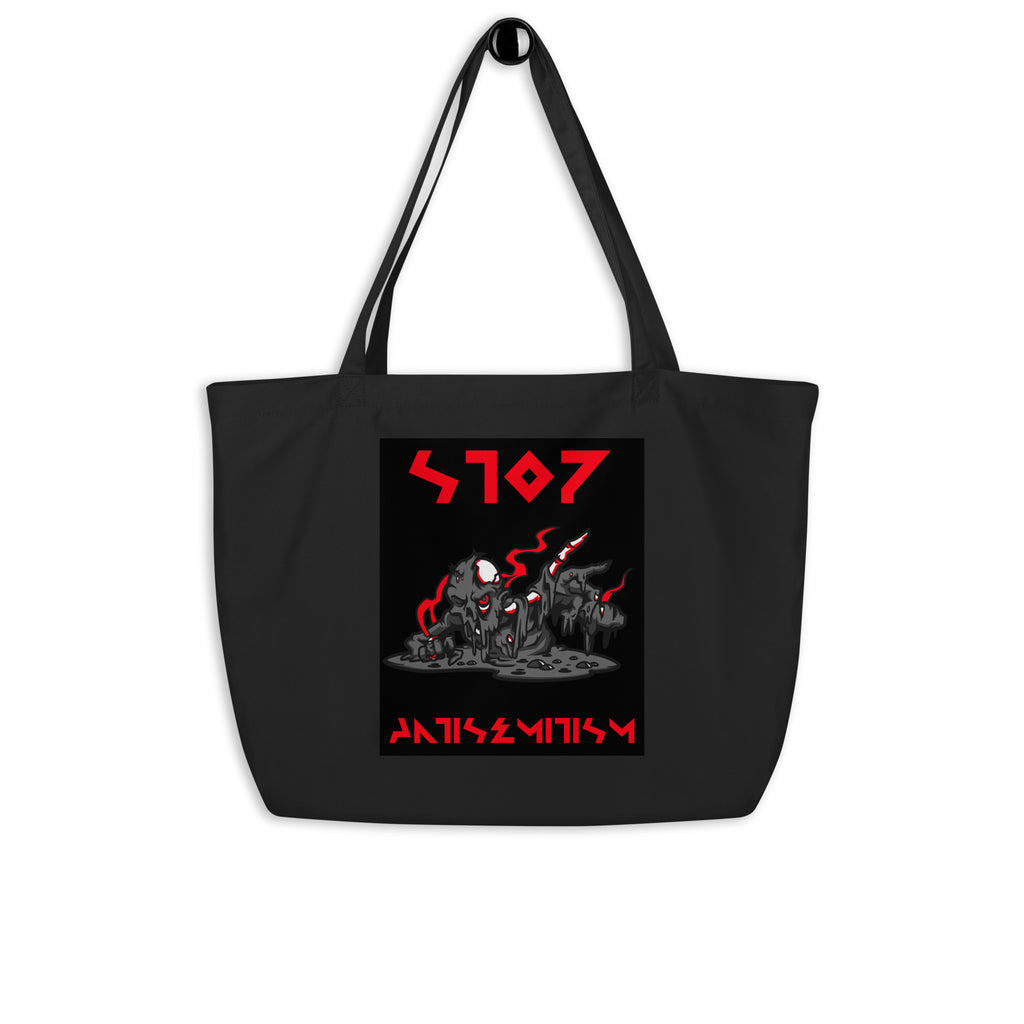 Red Fight | Antisemitism | Large Organic Tote Bag
