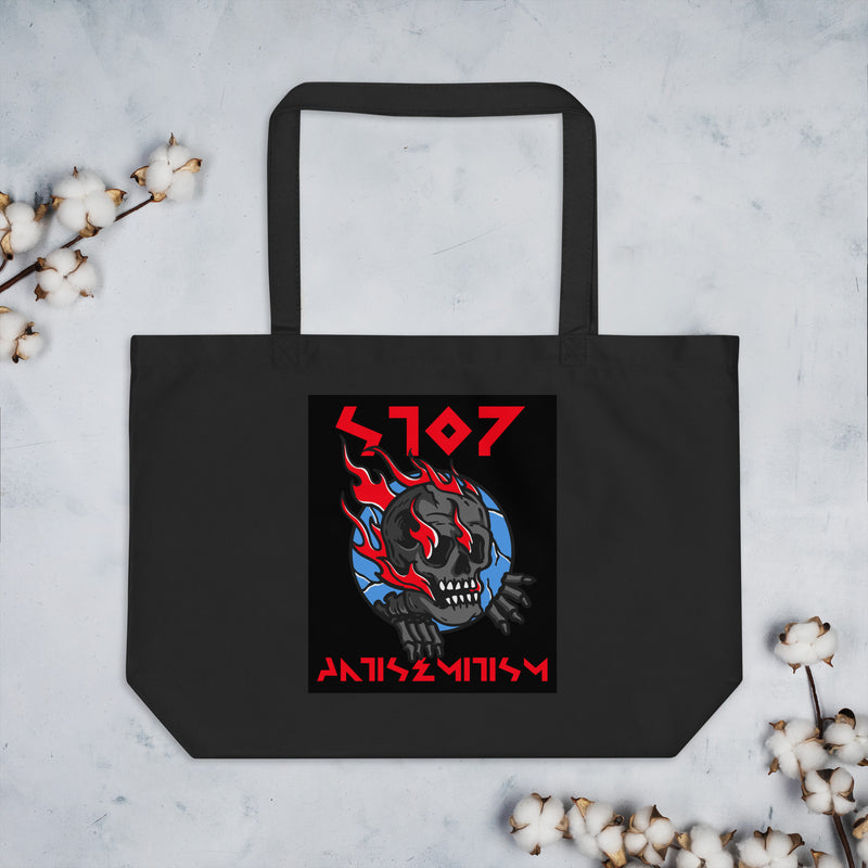 Red Fight | Antisemitism | Large Organic Tote Bag