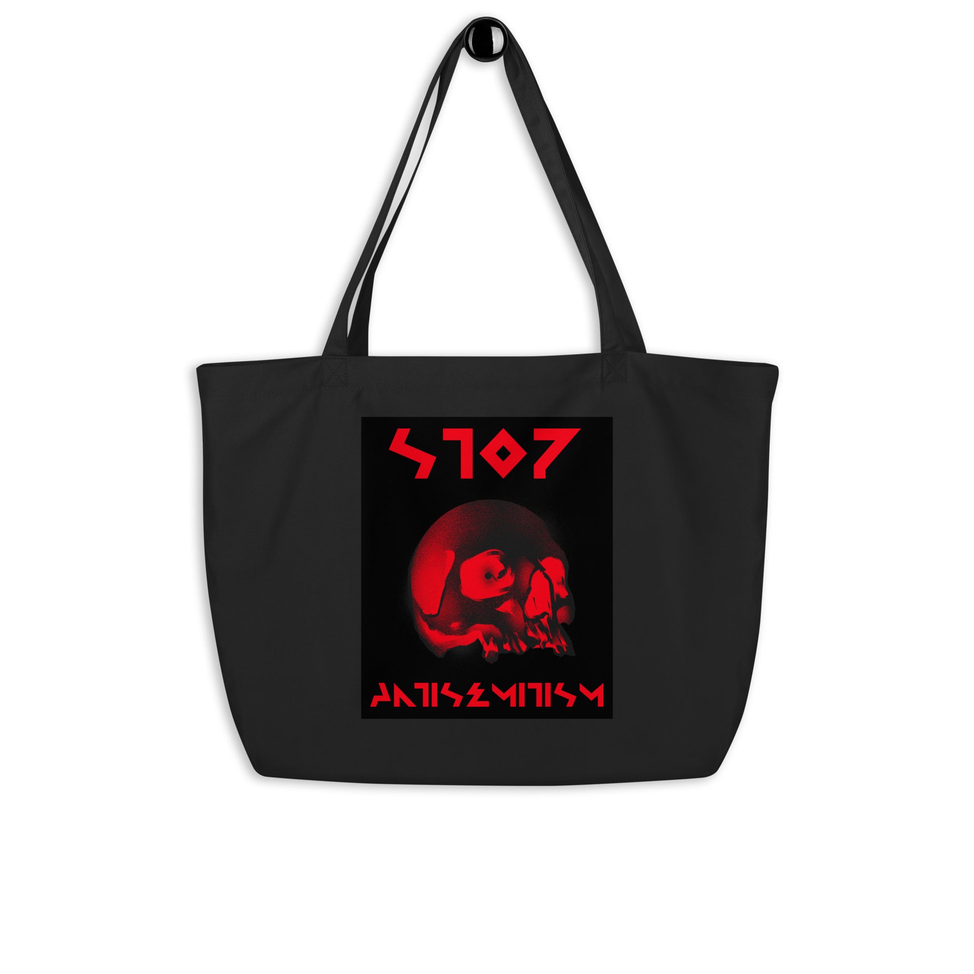 Red Fight | Antisemitism | Large Organic Tote Bag Jouparty