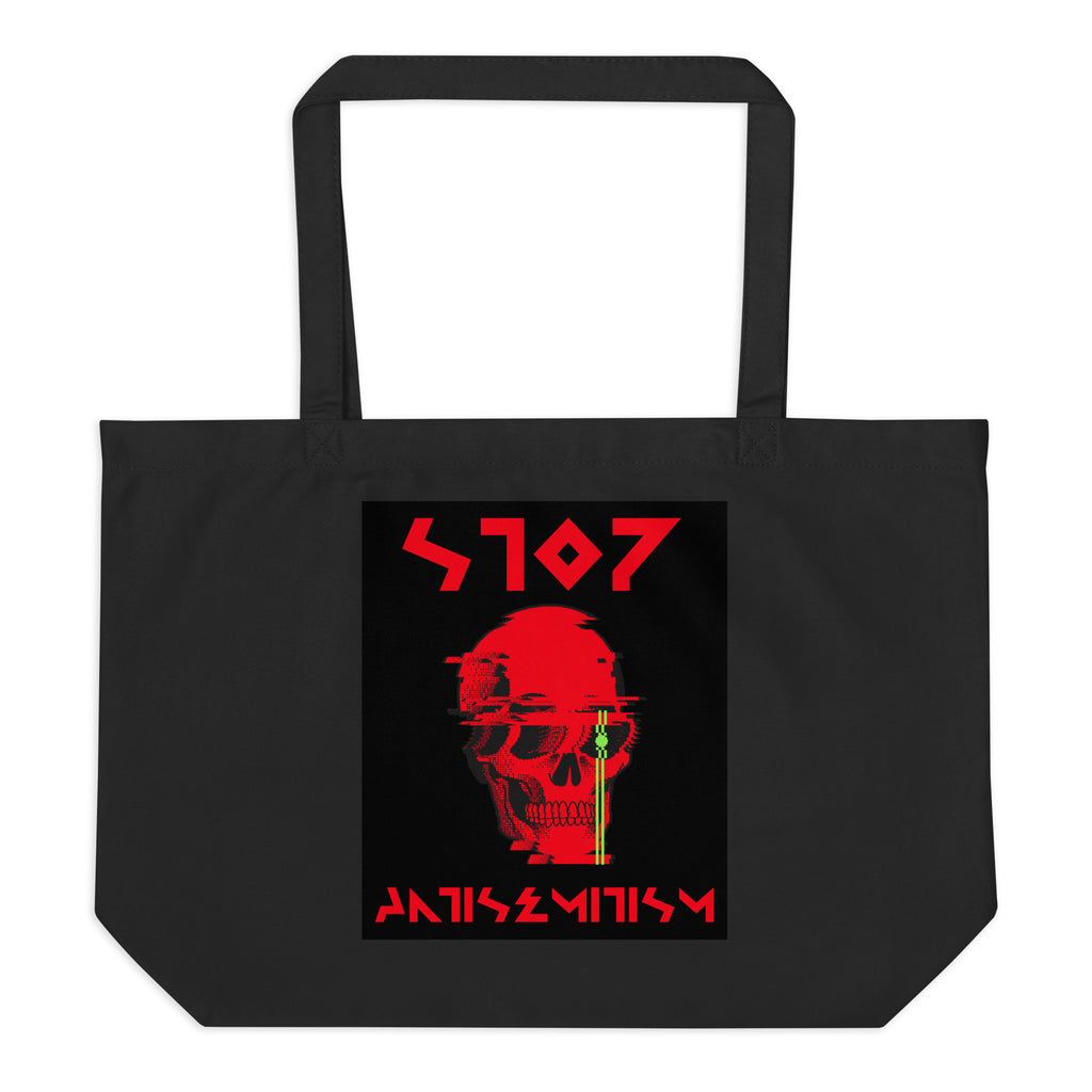 Red Fight | Antisemitism | Large Organic Tote Bag Jouparty