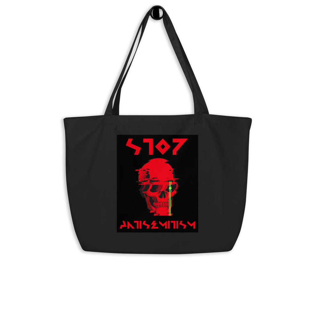 Red Fight | Antisemitism | Large Organic Tote Bag Jouparty