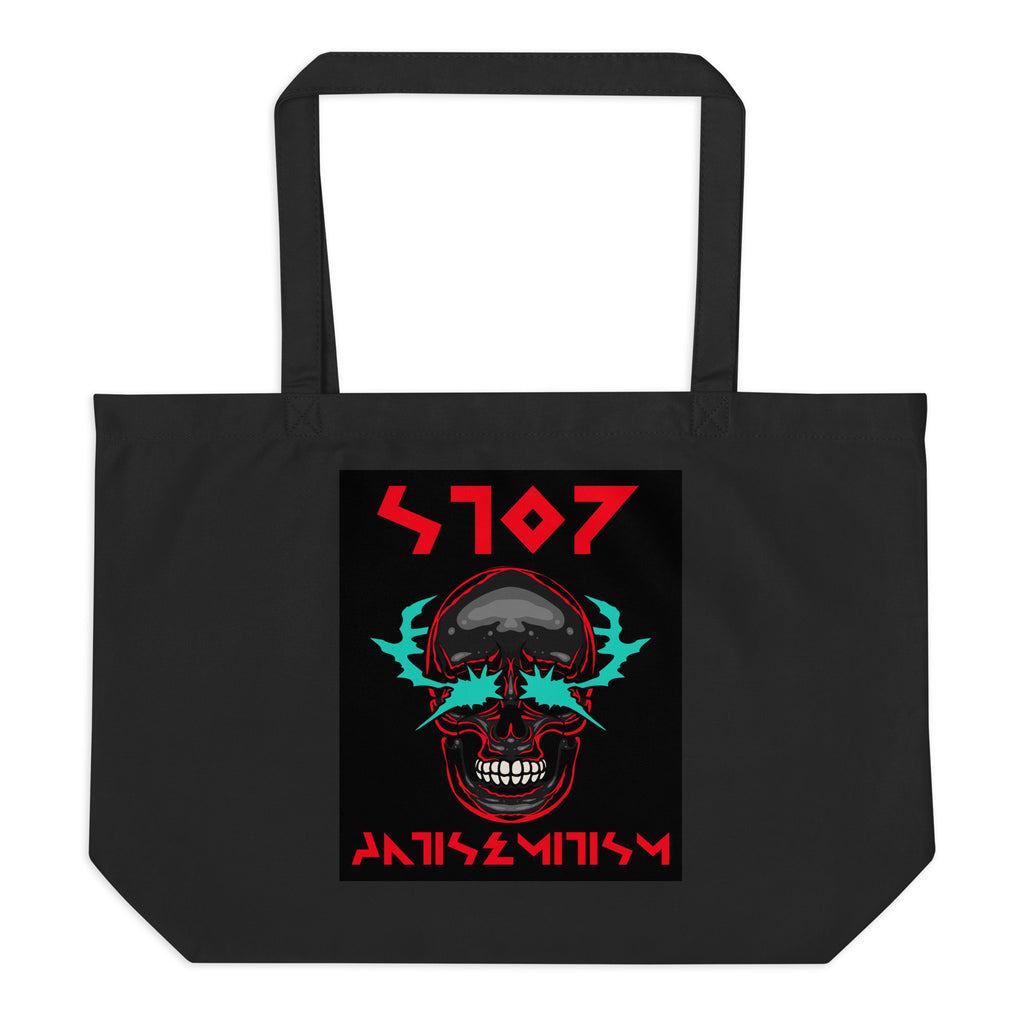 Red Fight | Antisemitism | Large Organic Tote Bag Jouparty