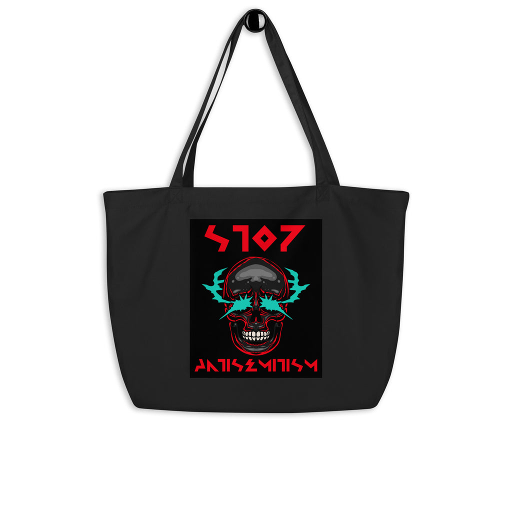 Red Fight | Antisemitism | Large Organic Tote Bag Jouparty