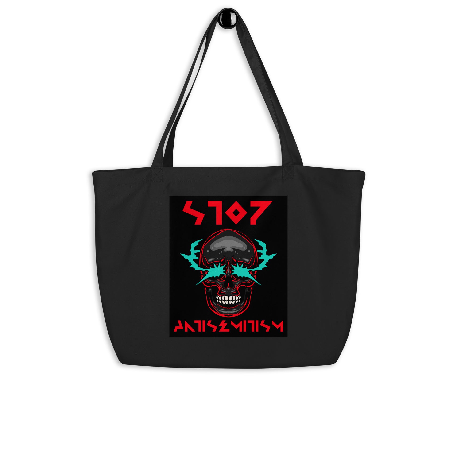 Red Fight | Antisemitism | Large Organic Tote Bag Jouparty