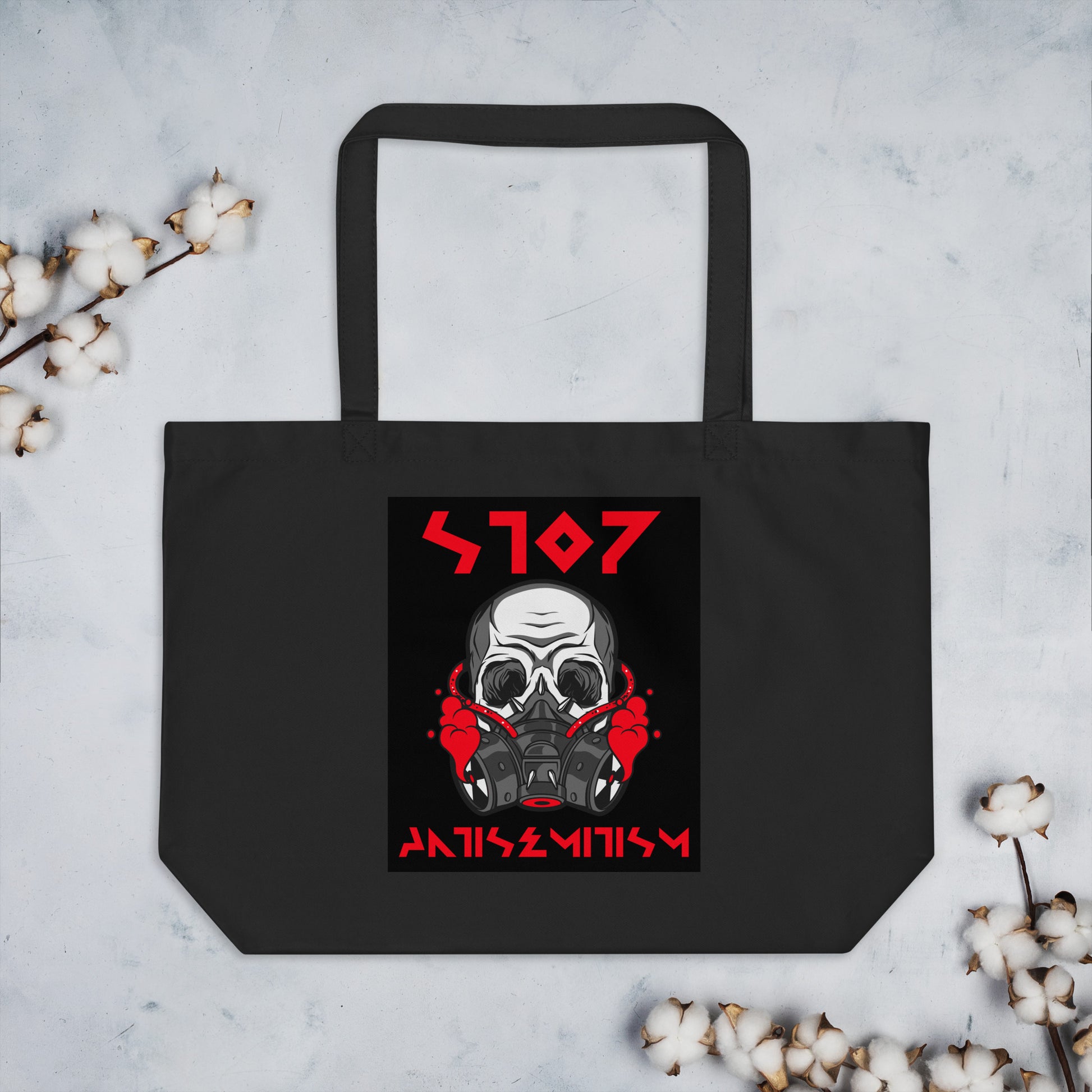 Red Fight | Antisemitism | Large Organic Tote Bag Jouparty