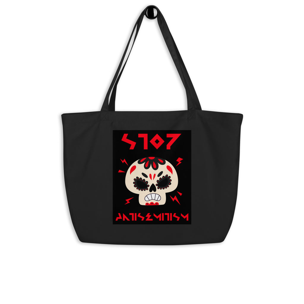 Red Fight | Antisemitism | Large Organic Tote Bag Jouparty