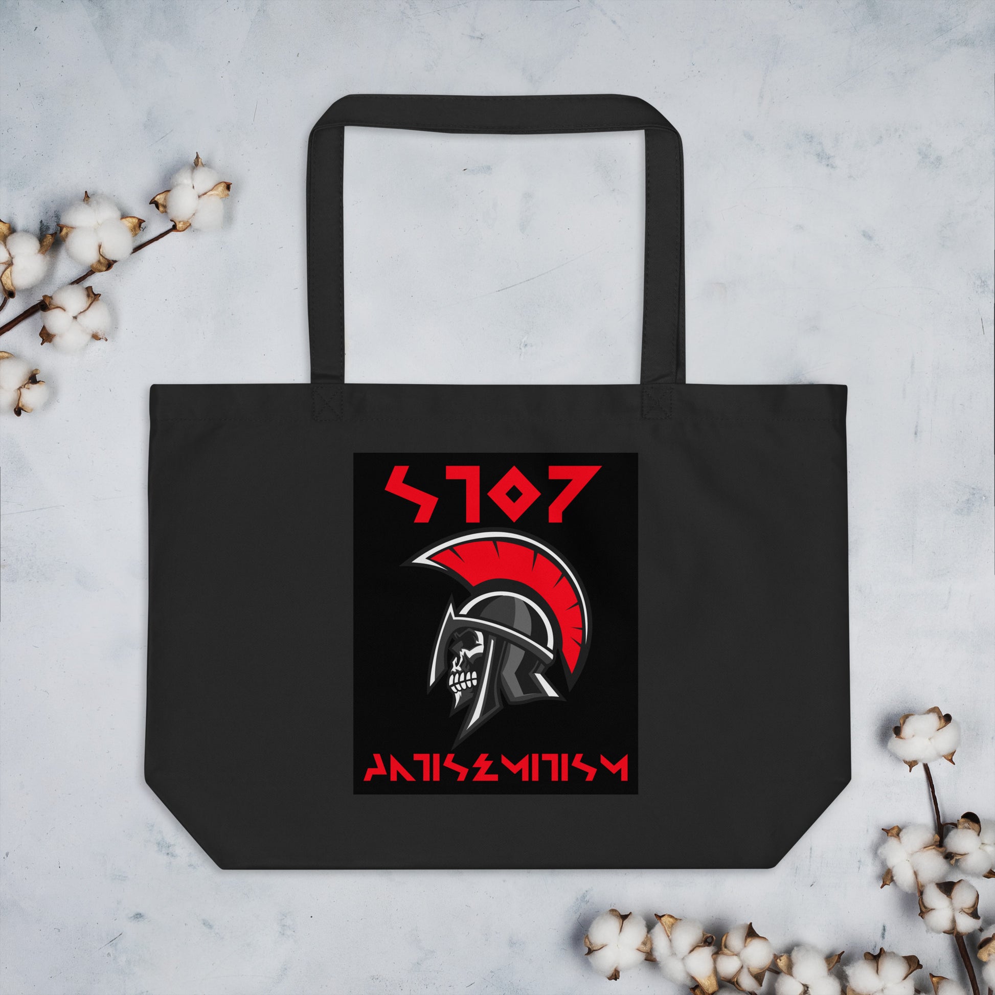 Red Fight | Antisemitism | Large Organic Tote Bag Jouparty