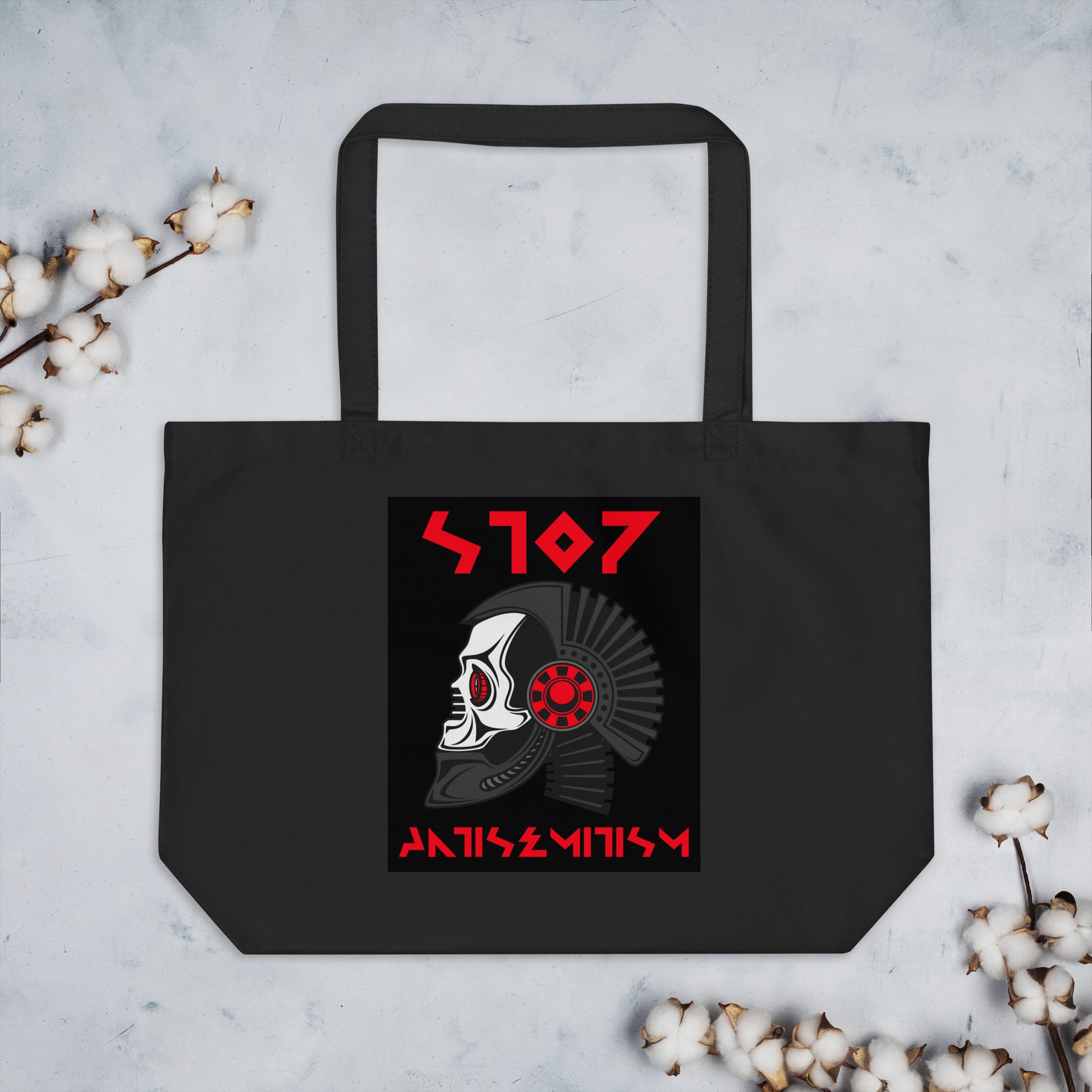 Red Fight | Antisemitism | Large Organic Tote Bag Jouparty