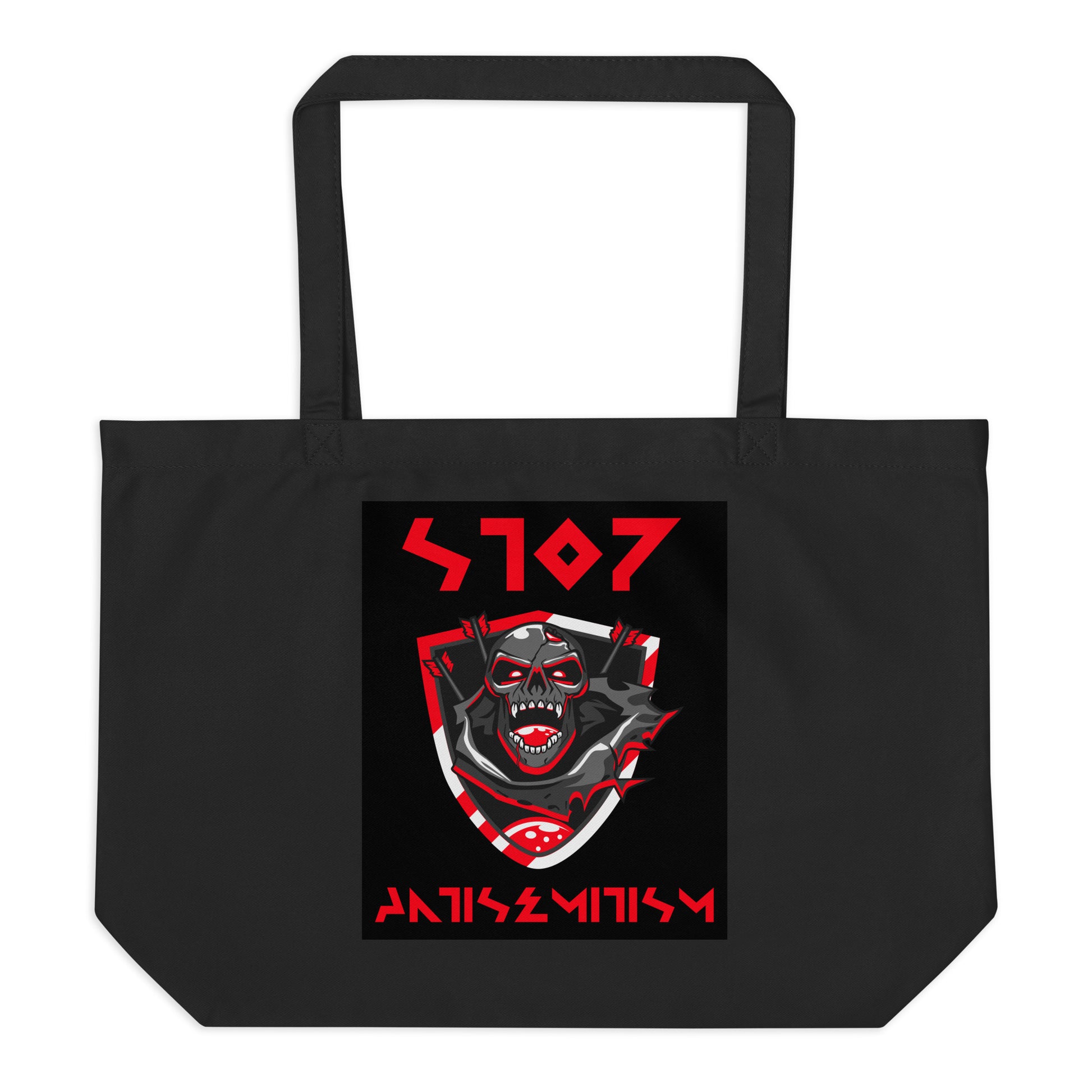 Red Fight | Antisemitism | Large Organic Tote Bag Jouparty