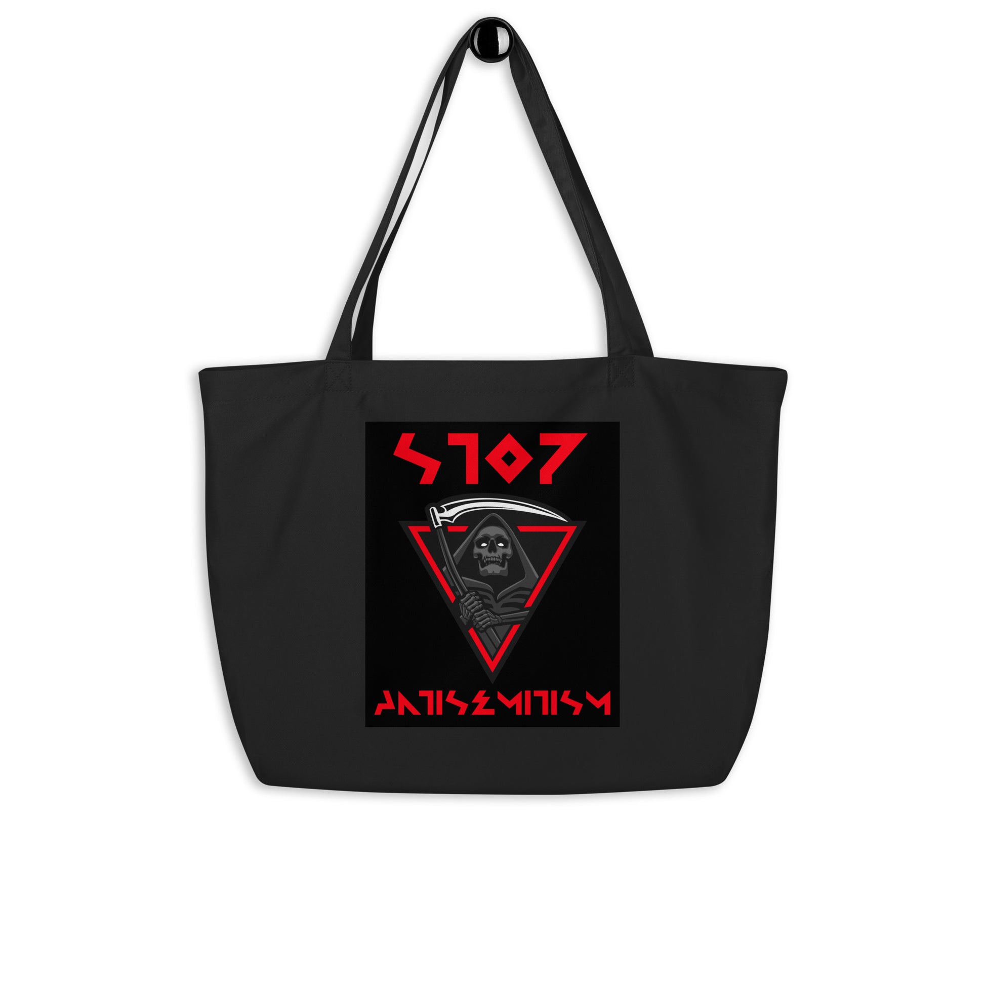 Red Fight | Antisemitism | Large Organic Tote Bag Jouparty