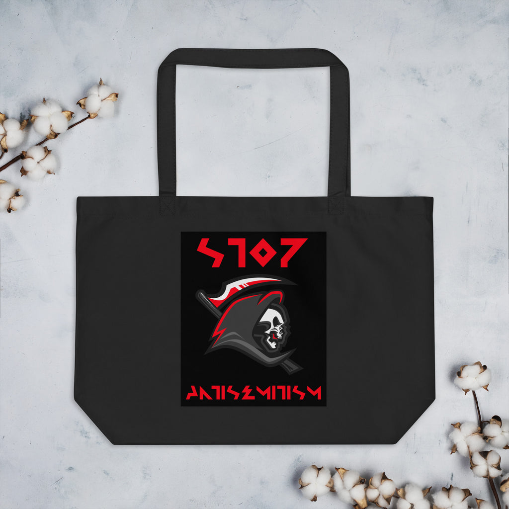 Red Fight | Antisemitism | Large Organic Tote Bag Jouparty