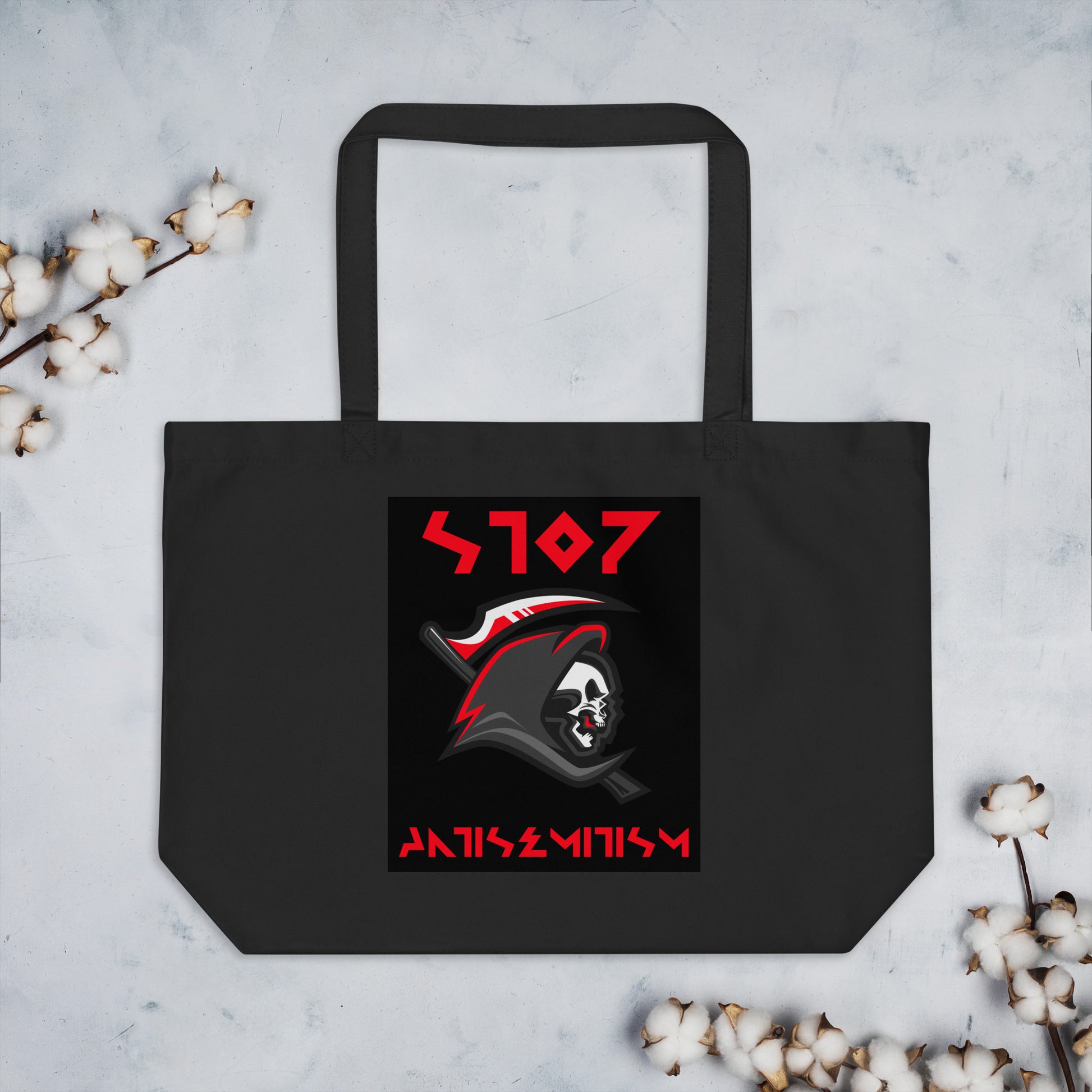 Red Fight | Antisemitism | Large Organic Tote Bag Jouparty