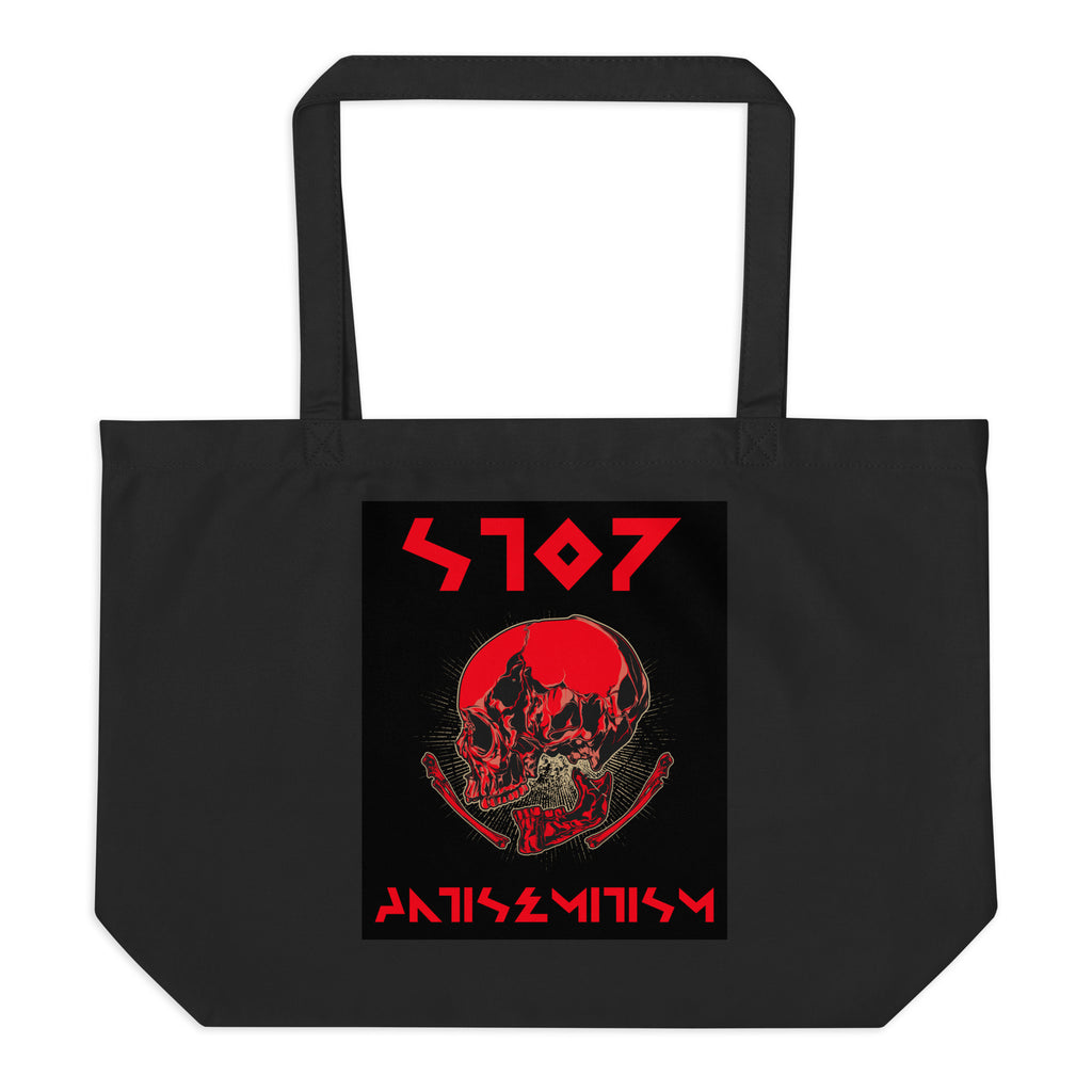 Red Fight | Antisemitism | Large Organic Tote Bag Jouparty