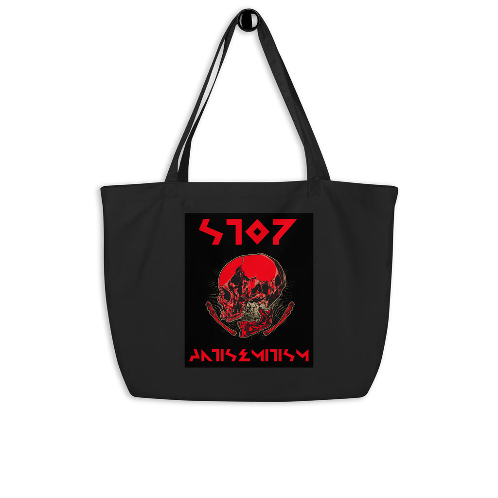 Red Fight | Antisemitism | Large Organic Tote Bag Jouparty